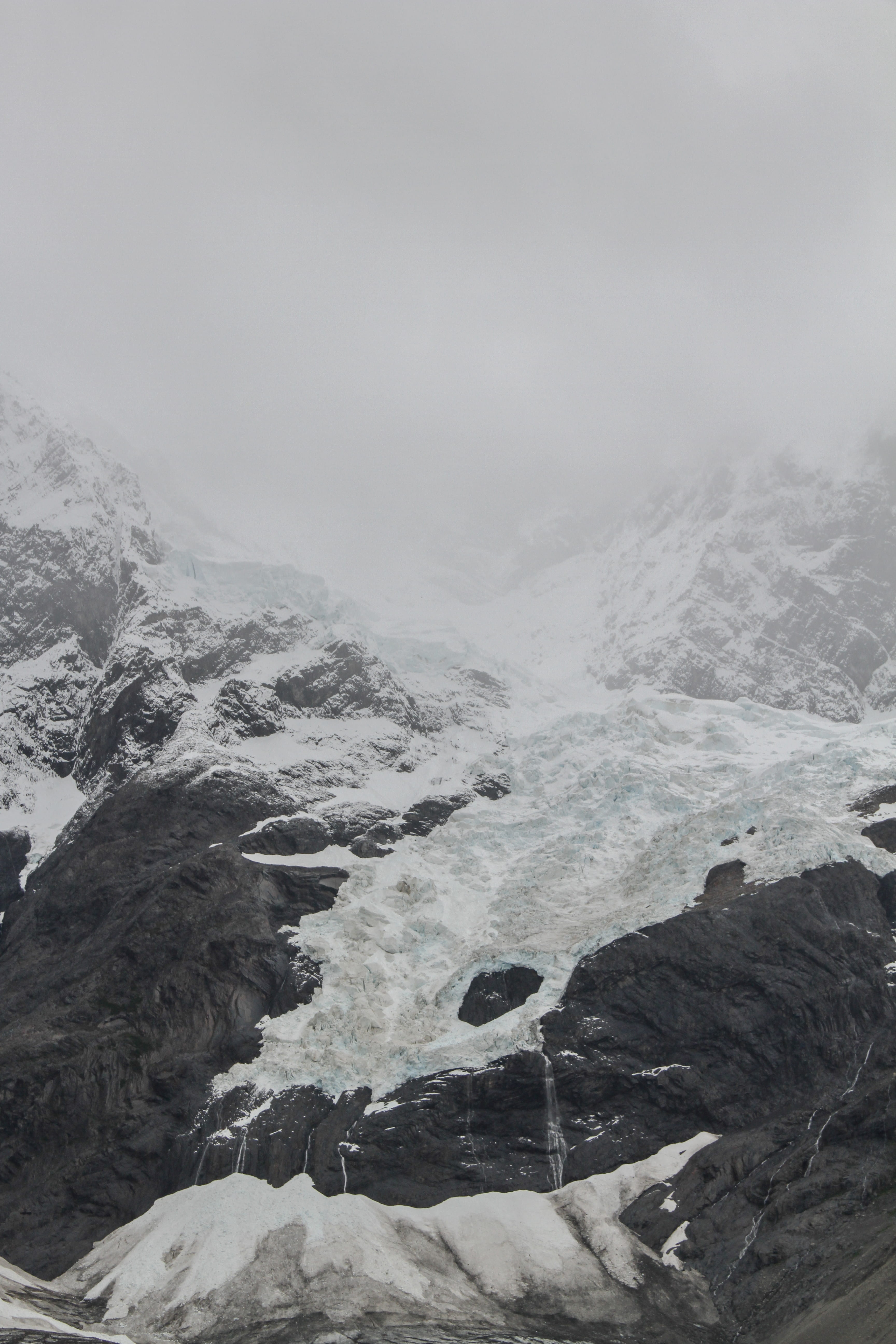sky, mountain peak, snow, chile, no people, beauty in nature, travel, fog, cold temperature, winter, scenics - nature, rock - object, cordillera del paine, Phone HD Wallpaper