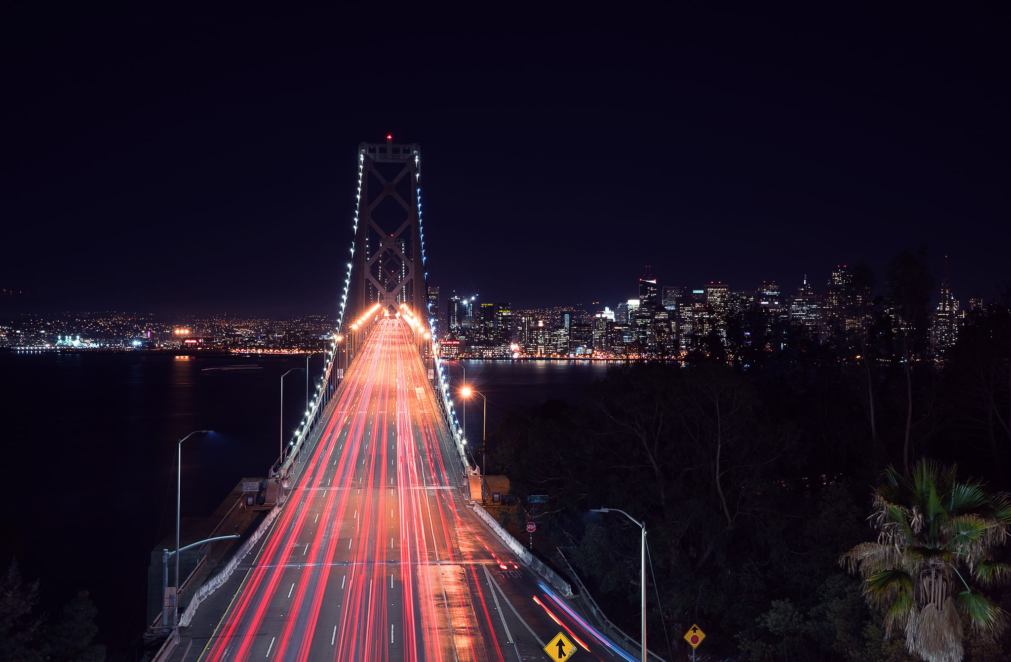 Architecture, Bay Bridge, City, 1080P, Landscape, West, Scape, San-Francisco, Nigth, Road, HD Wallpaper