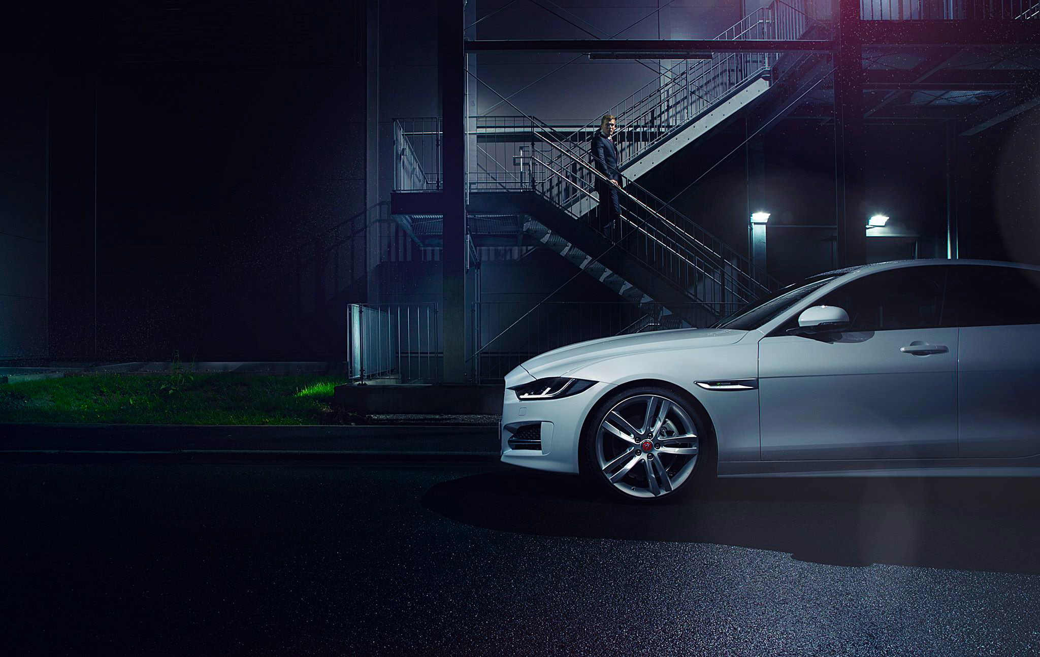 1080P, Premium, Jaguar, Car, Ligth, Automotive, White, Nigth, Side, 2015, HD Wallpaper