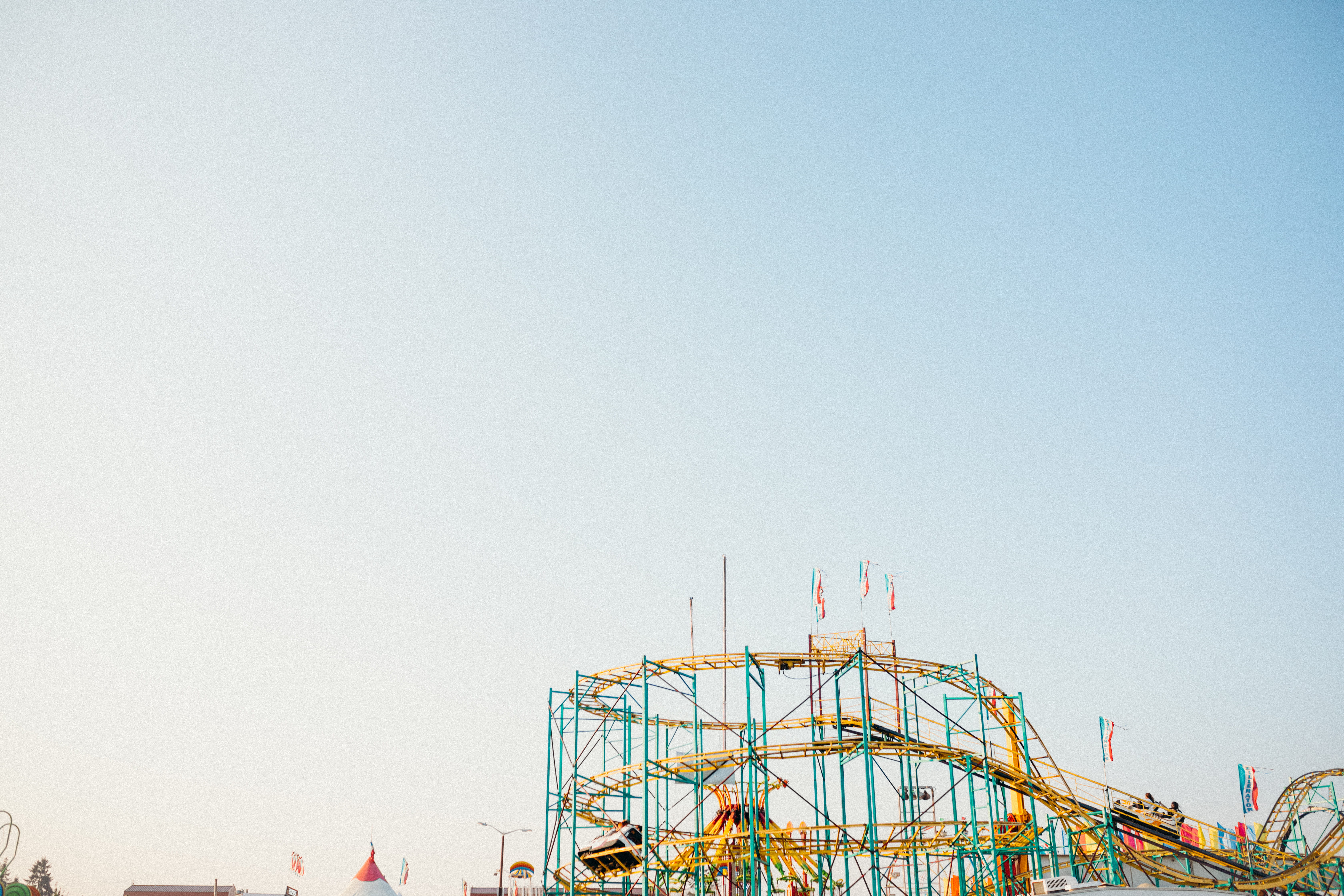 leisure activity, sunset, excitement, summer, carnival, amusement park ride, nature, ridgefield, 5K, amusement park, arts culture and entertainment, ferris wheel, HD Wallpaper