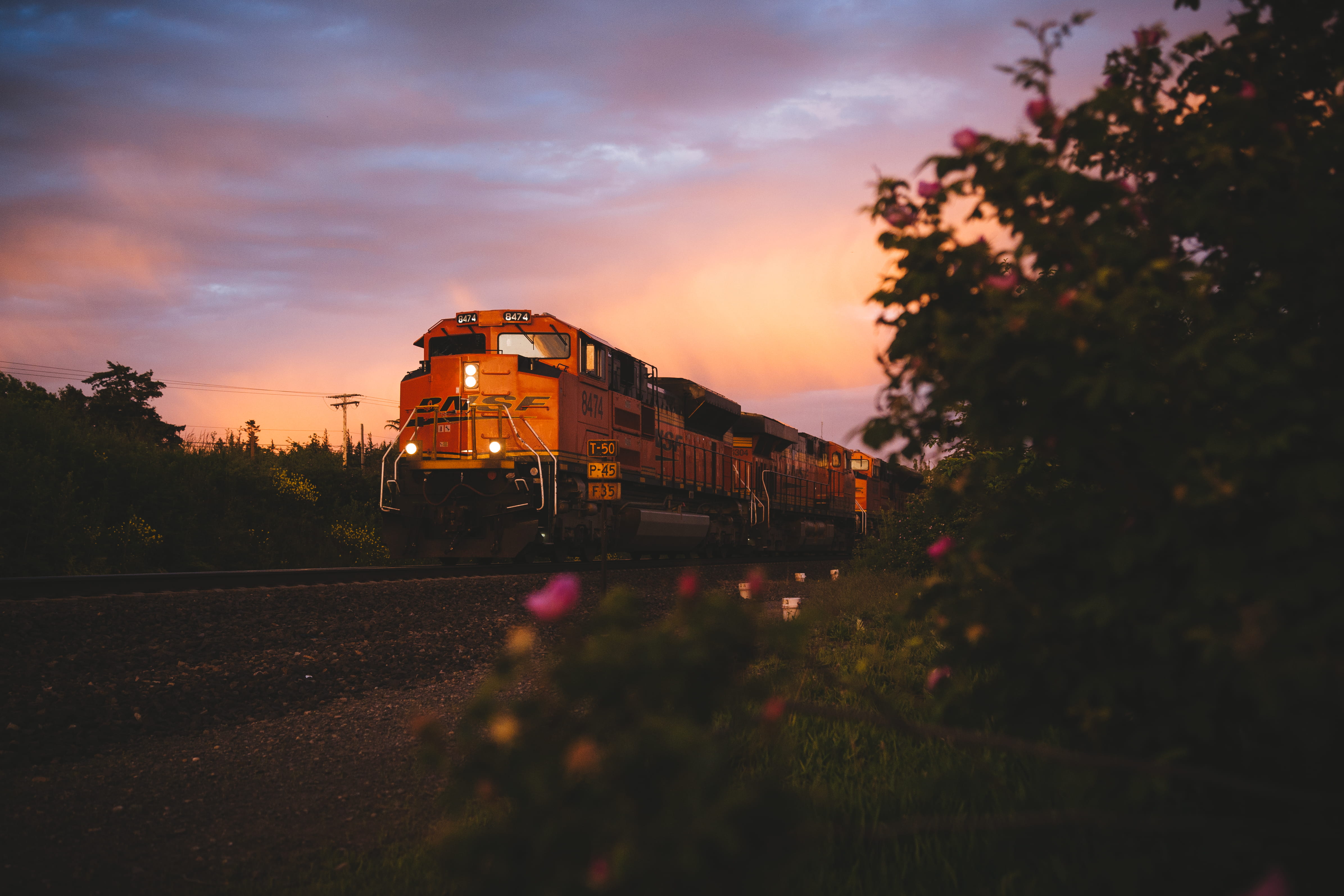 bellingham, beautiful, clouds, architecture, motion, outdoors, mood, railroad, moody, beauty in nature, united states, plant, mode of transportation, land vehicle, HD Wallpaper