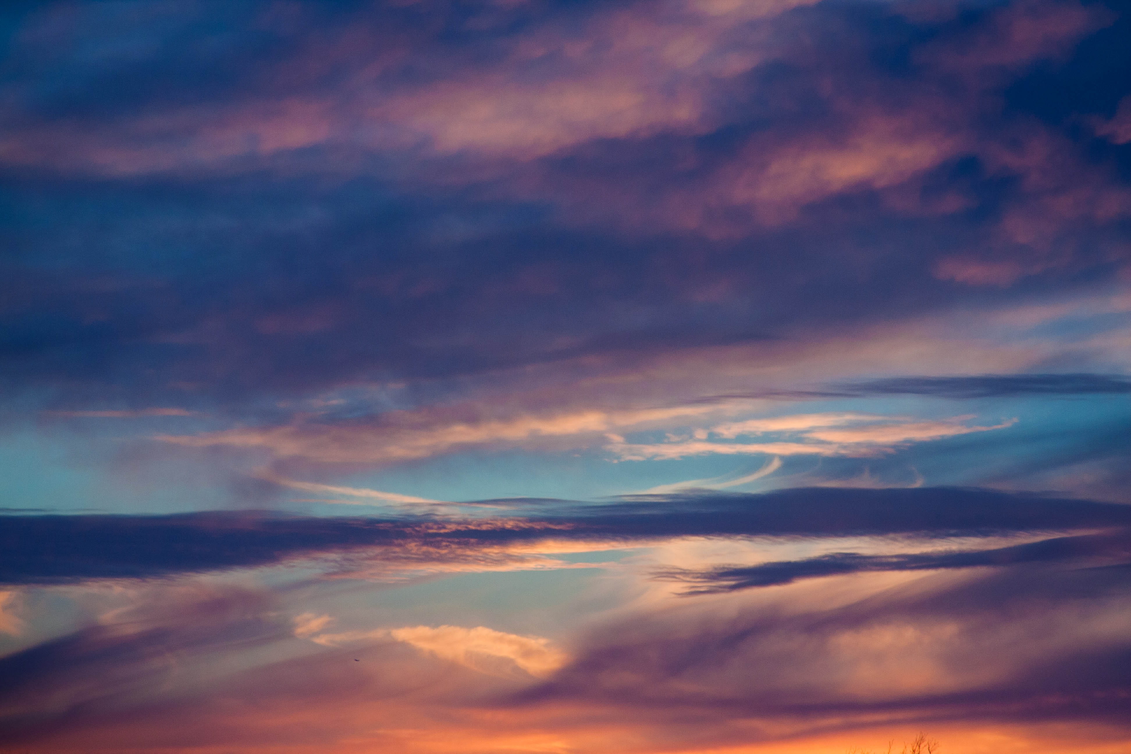 colorful, overcast, beautiful, cotton candy, cloudscape, tranquility, cloud - sky, 4K, blue, scenics - nature, dusk, landscape, dramatic sky, environment, HD Wallpaper