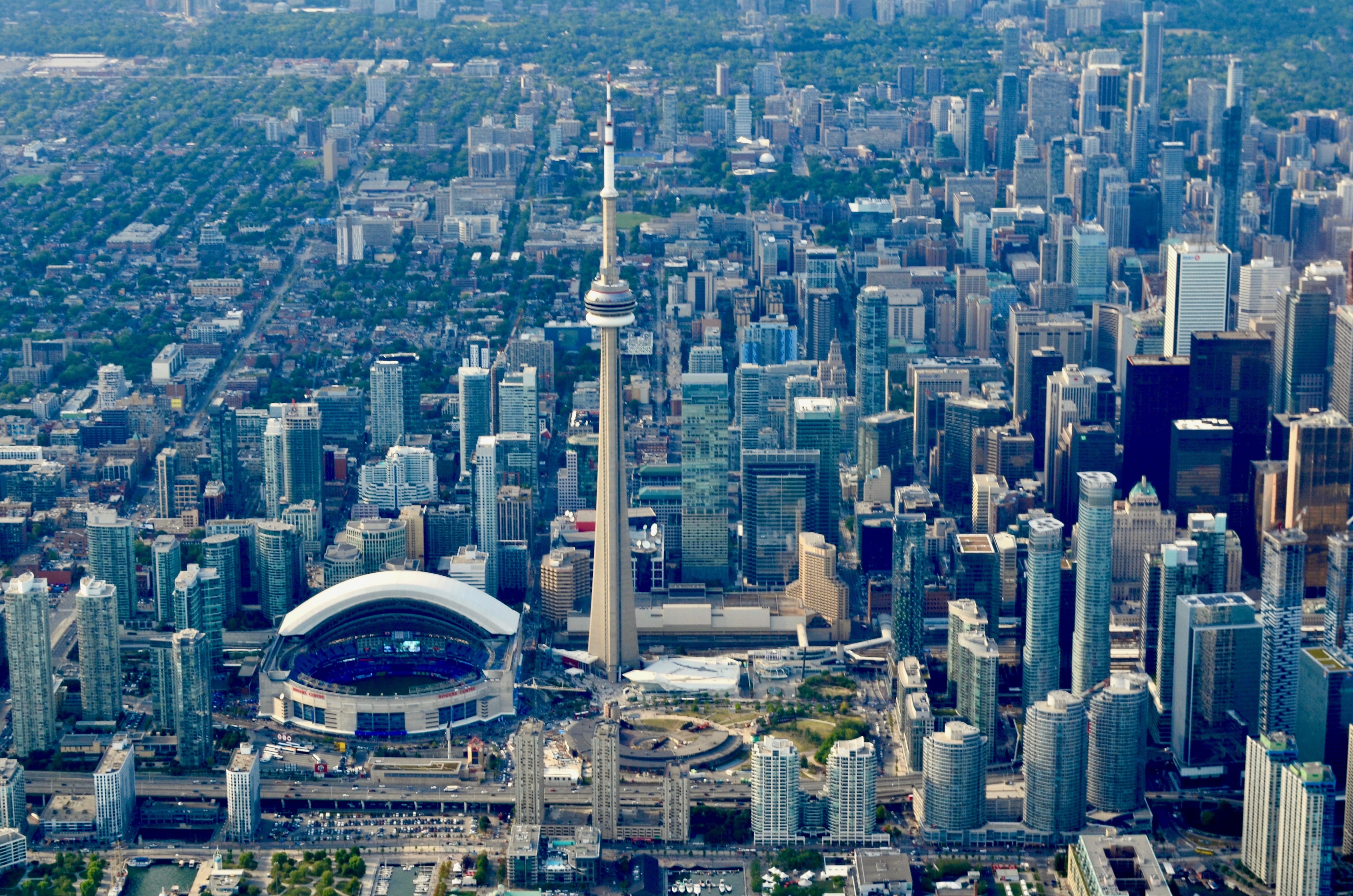 aerial view, building exterior, Skyline, settlement, outdoors, crowd, travel destinations, office building exterior, financial district, Tower, residential district, HD Wallpaper