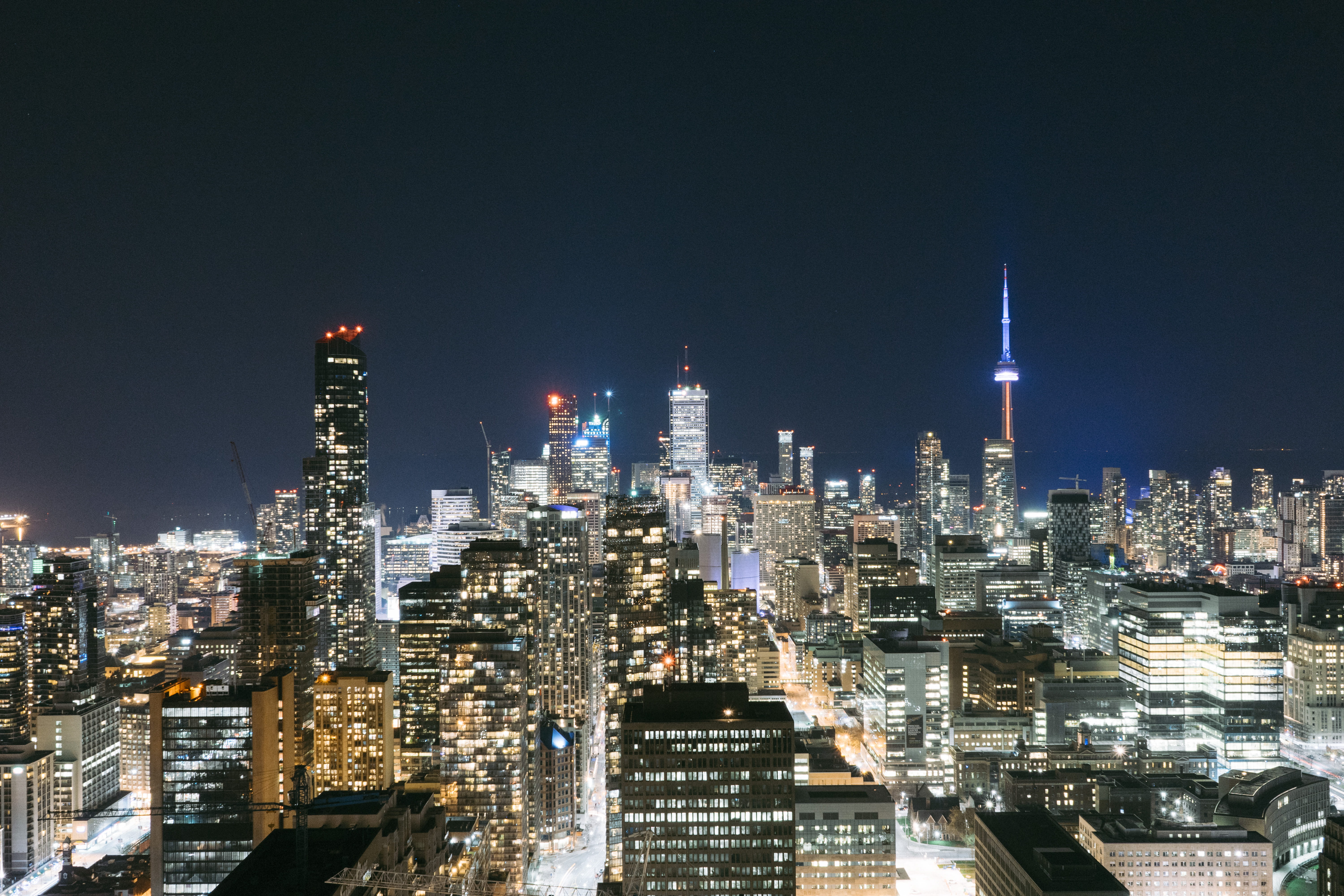 financial district, cityscape, skyline, sky, nature, toronto, canada, illuminated, crowd, architecture, city lights, residential district, travel destinations, HD Wallpaper