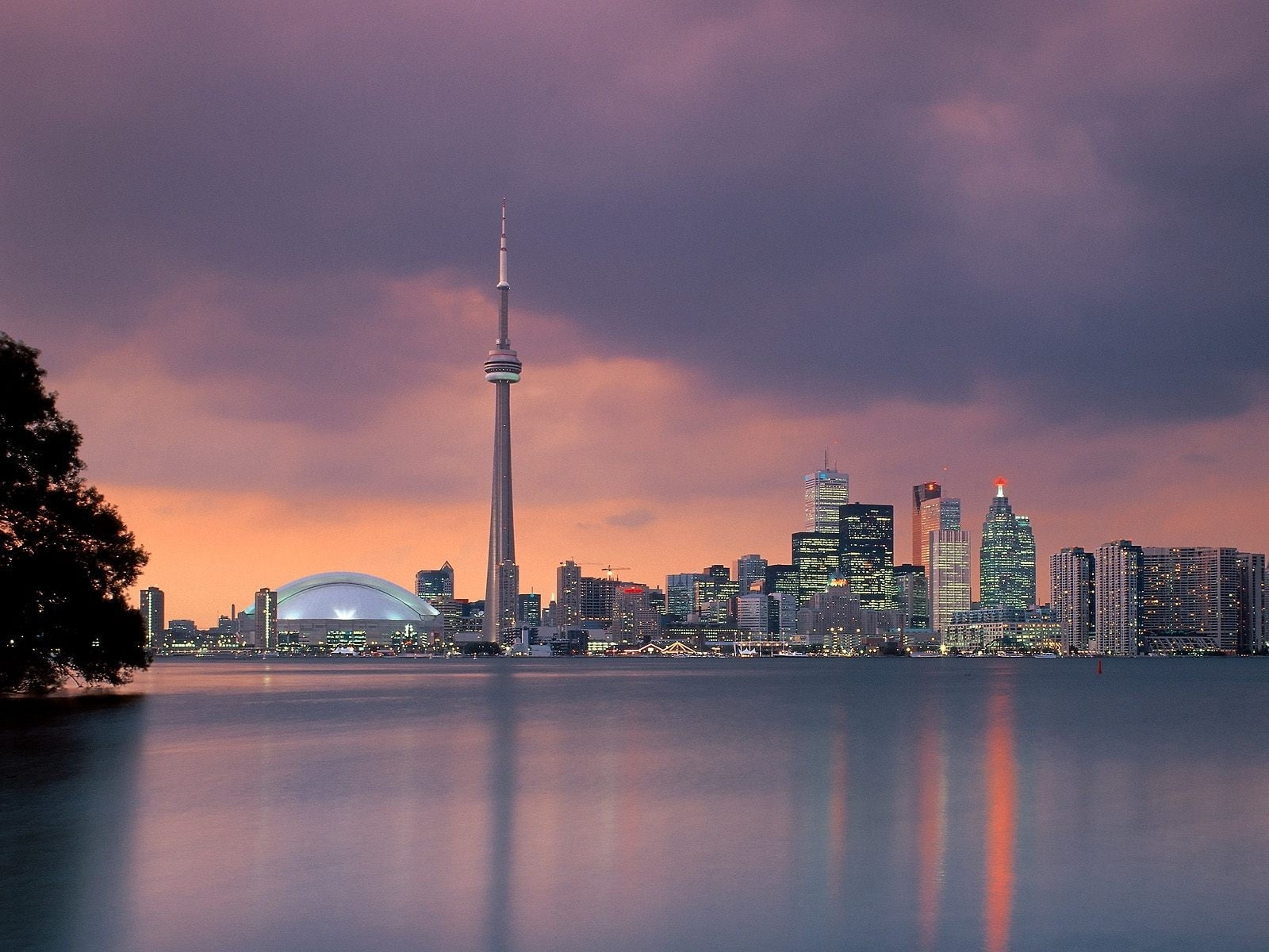 high, dusk, reflection, blue, city, nightlife, buildings, asia, tower, city Life, cloud - sky, panoramic, office building exterior, toronto, urban Scene, HD Wallpaper