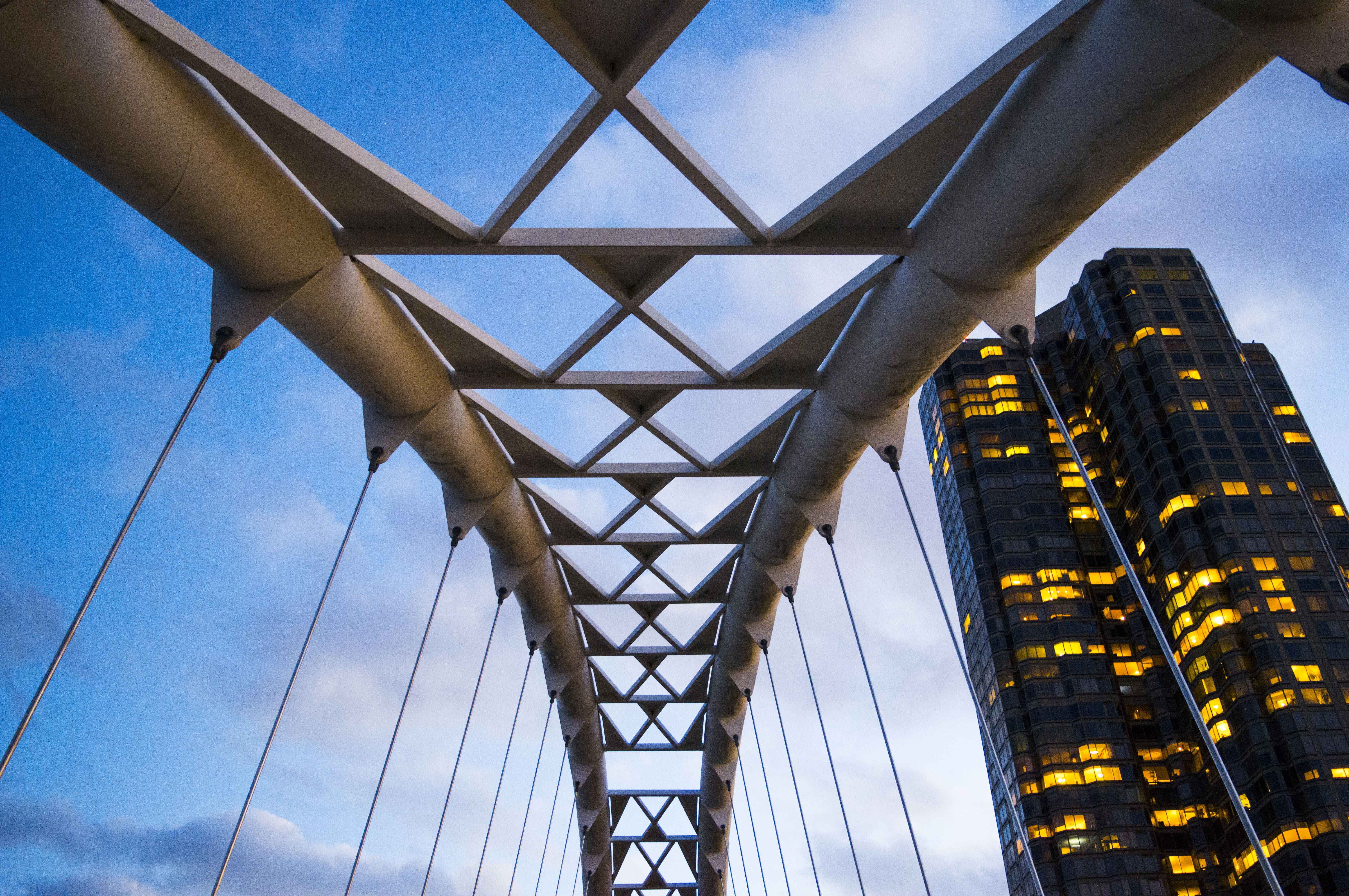 skyline, nature, building exterior, transportation, street photography, blue sky, canada, toronto, ontario, architecture, bridge, connection, skyscraper, HD Wallpaper
