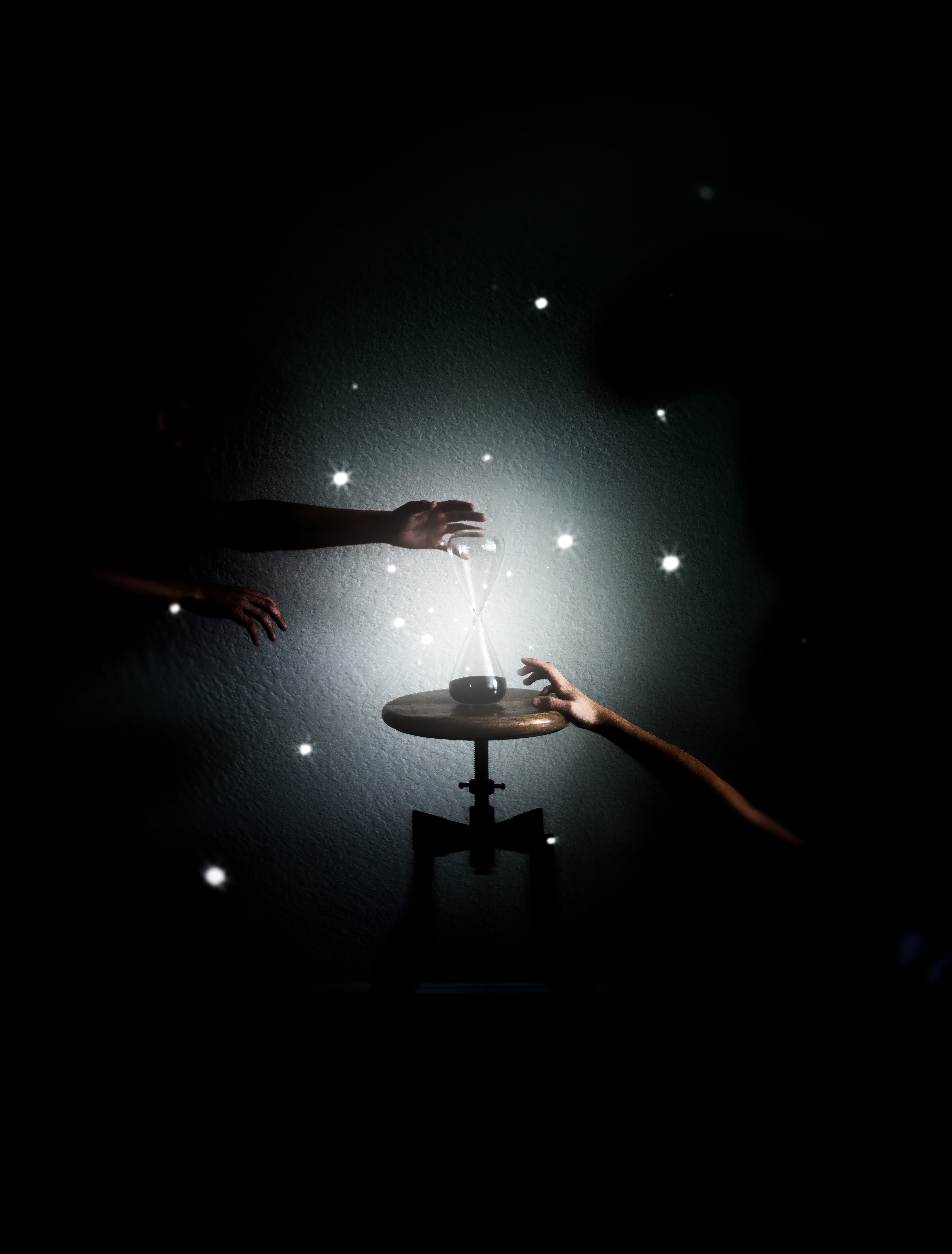 two, men, hour glass, black Color, musician, rock Music, hand, table, glow, stage Light, nightclub, glowing, music, illuminated, brown, popular Music Concert, Phone HD Wallpaper