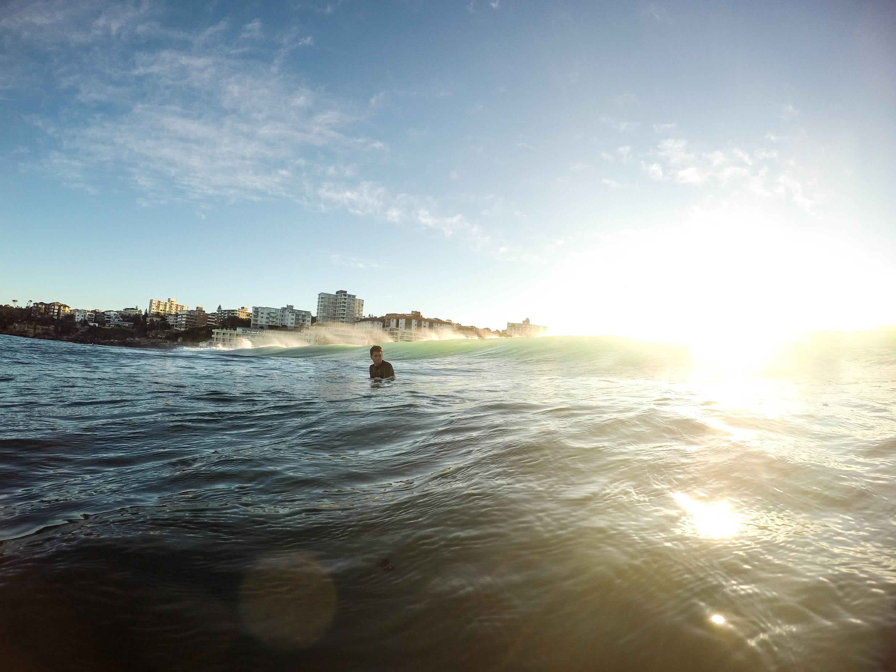 coastline, surfing, barrel, tranquility, nature, boy, ocean, evening, waist, lifestyles, waterfront, sky, standing, sunlight, beach, man, australium, outdoors, HD Wallpaper