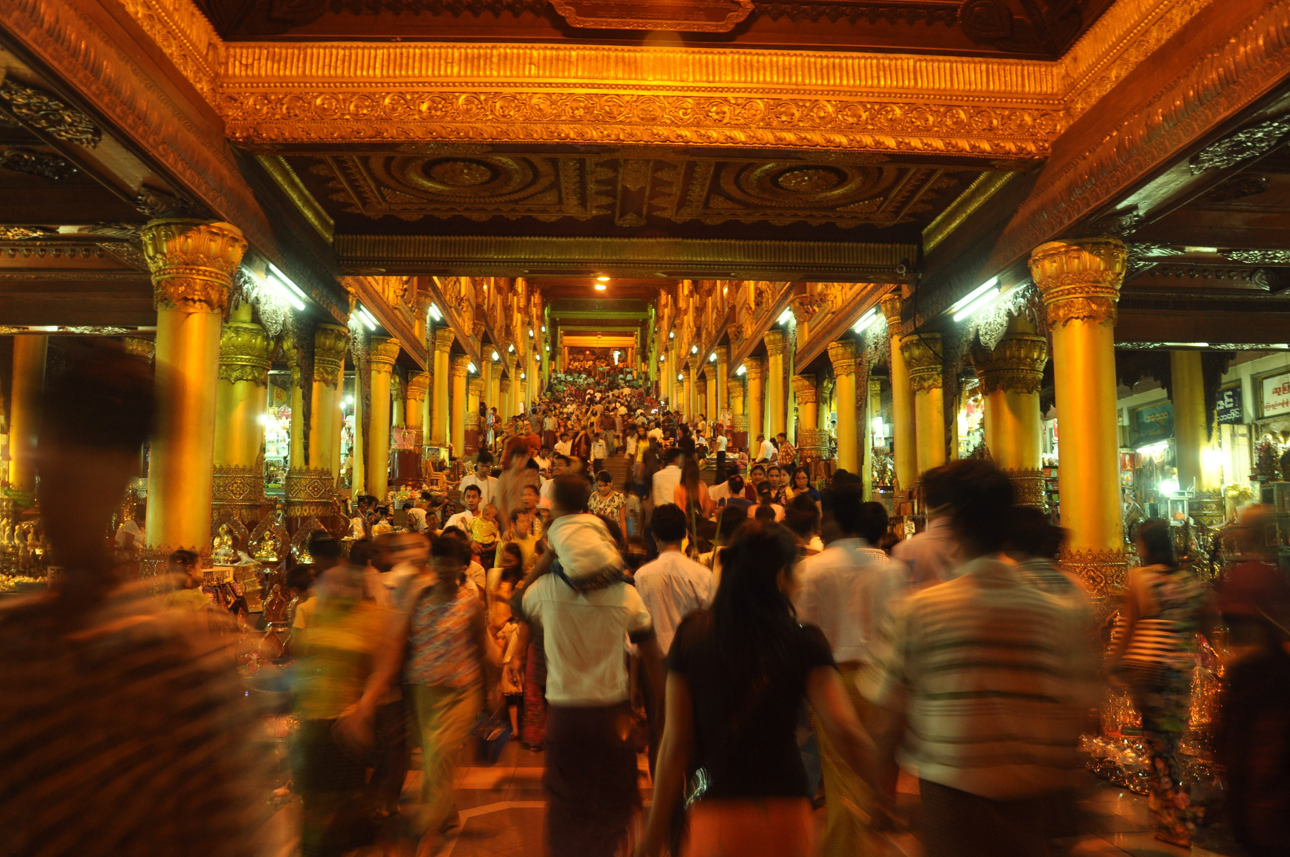 fun, 4K, walking, motion, buddhist, people, building, Myanmar, blurred motion, festival goers, illuminated, city, Festival, men, lifestyles, crowd, adult, HD Wallpaper
