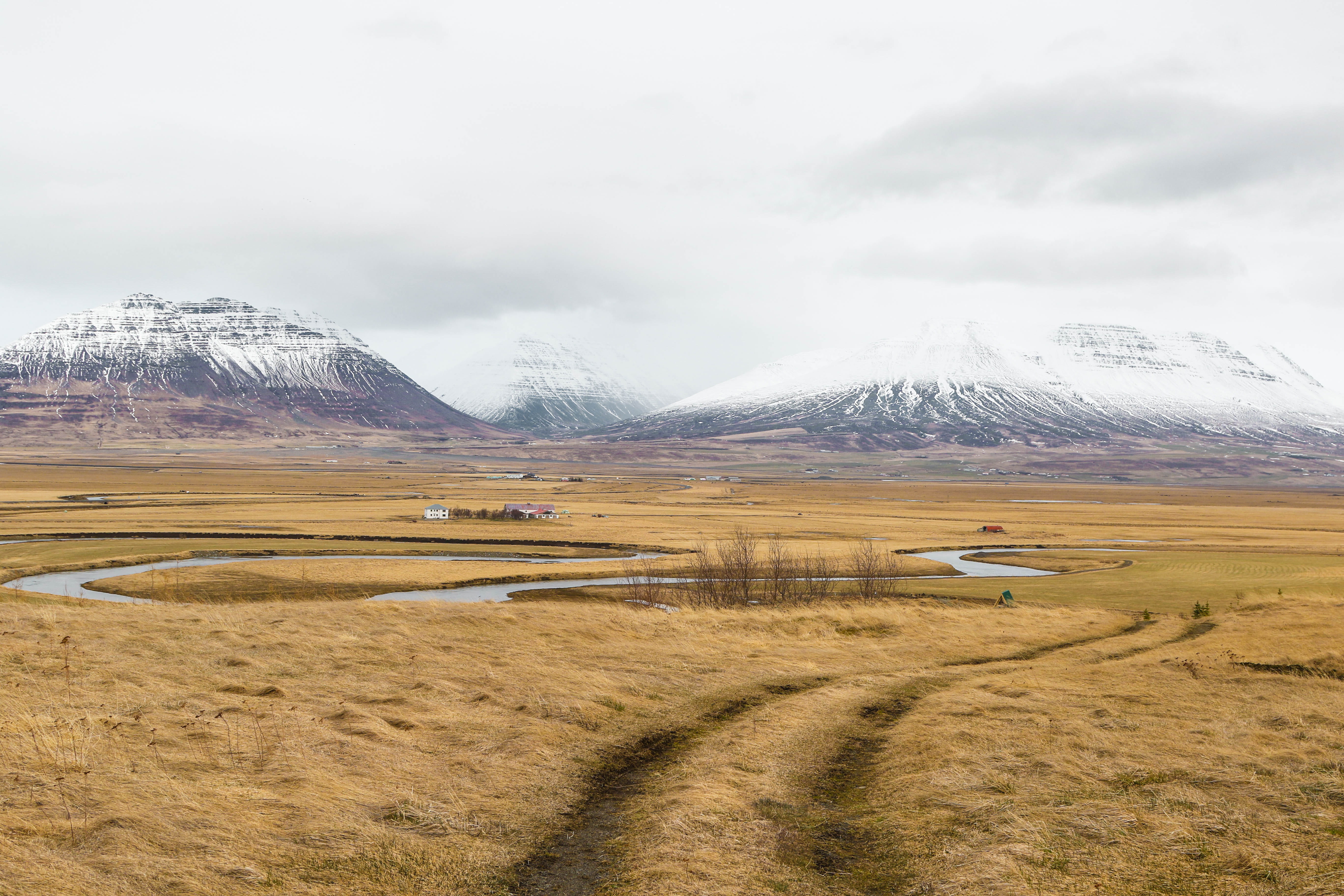 mountain, alps, environment, field, snowcapped, beauty in nature, tranquility, East, mountain range, travel, Iceland, cloud, front, non-urban scene, land, HD Wallpaper
