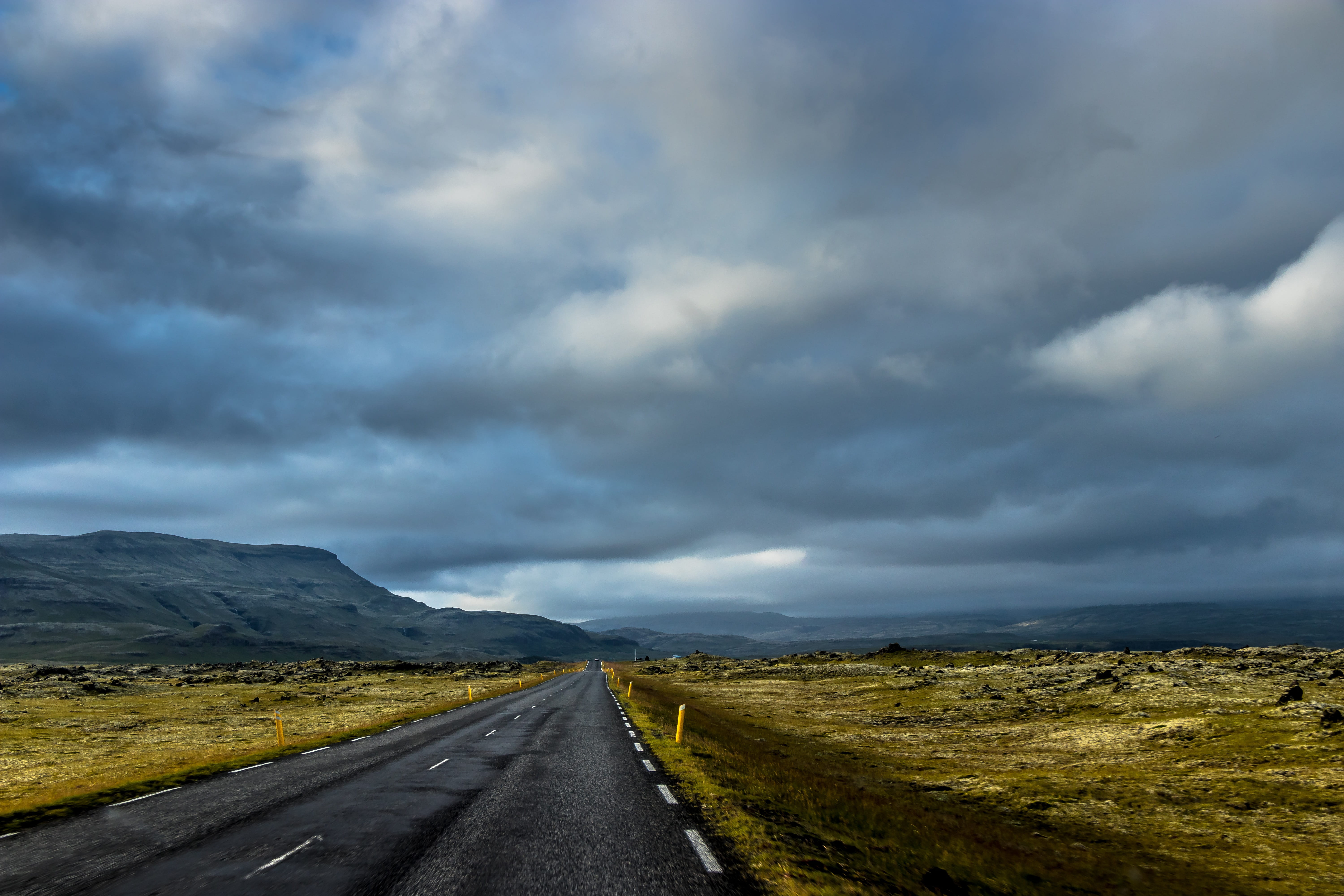 diminishing perspective, tranquil scene, tranquility, transportation, overcast, cloud - sky, direction, clouds, iceland, scenics - nature, figure, symbol, HD Wallpaper
