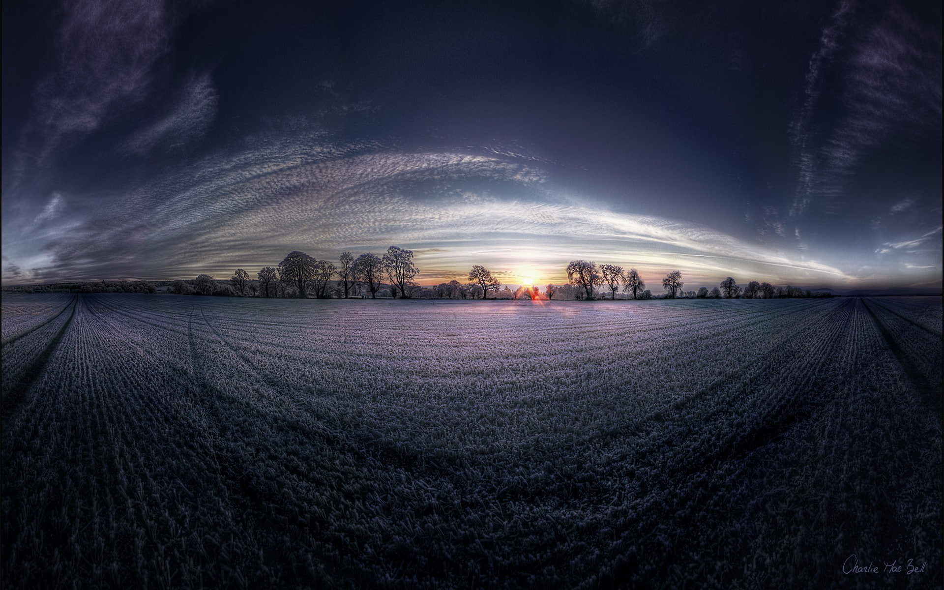 fisheye lens, 1080P, landscape, HD Wallpaper