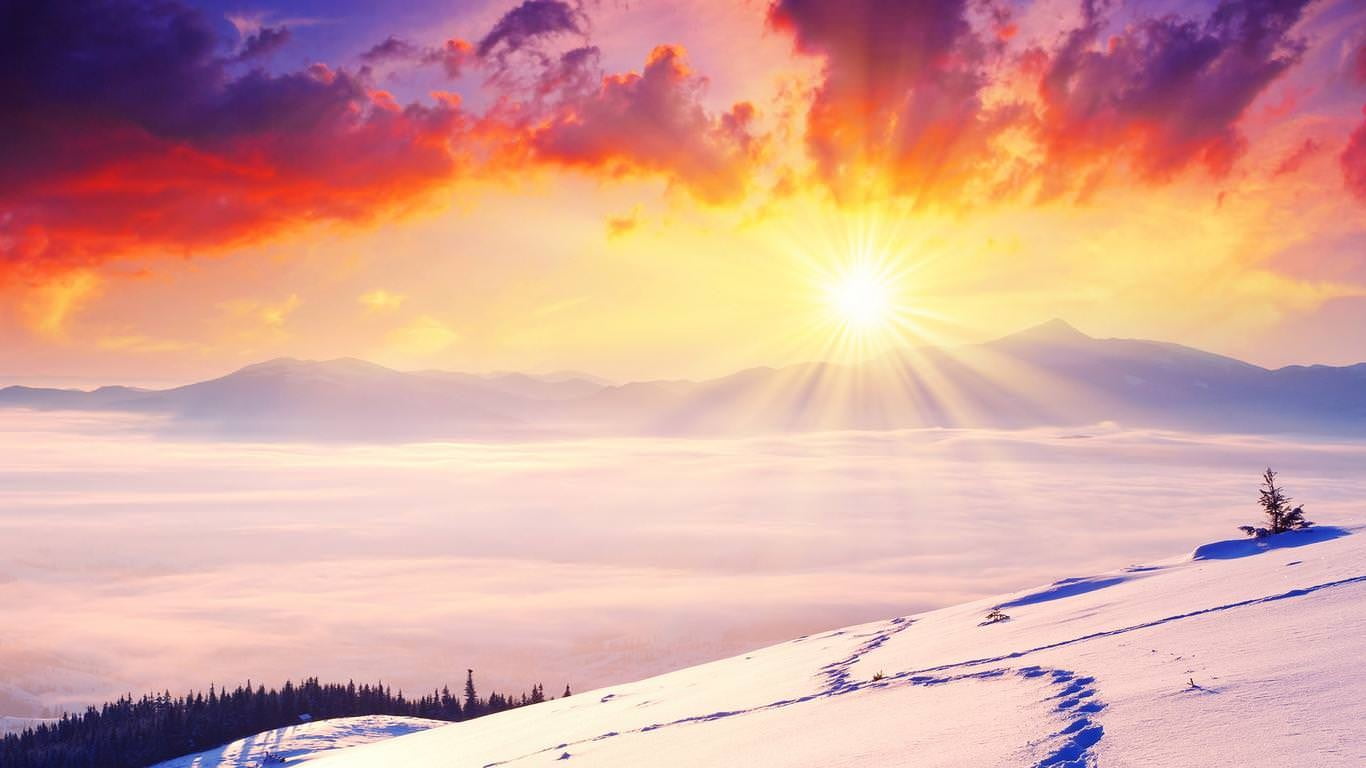 sunset, covered, mountain range, outdoors, mountain, sky, ice, winter, beauty in nature, environment, tranquil scene, sun, lens flare, nature, mountain peak, HD Wallpaper