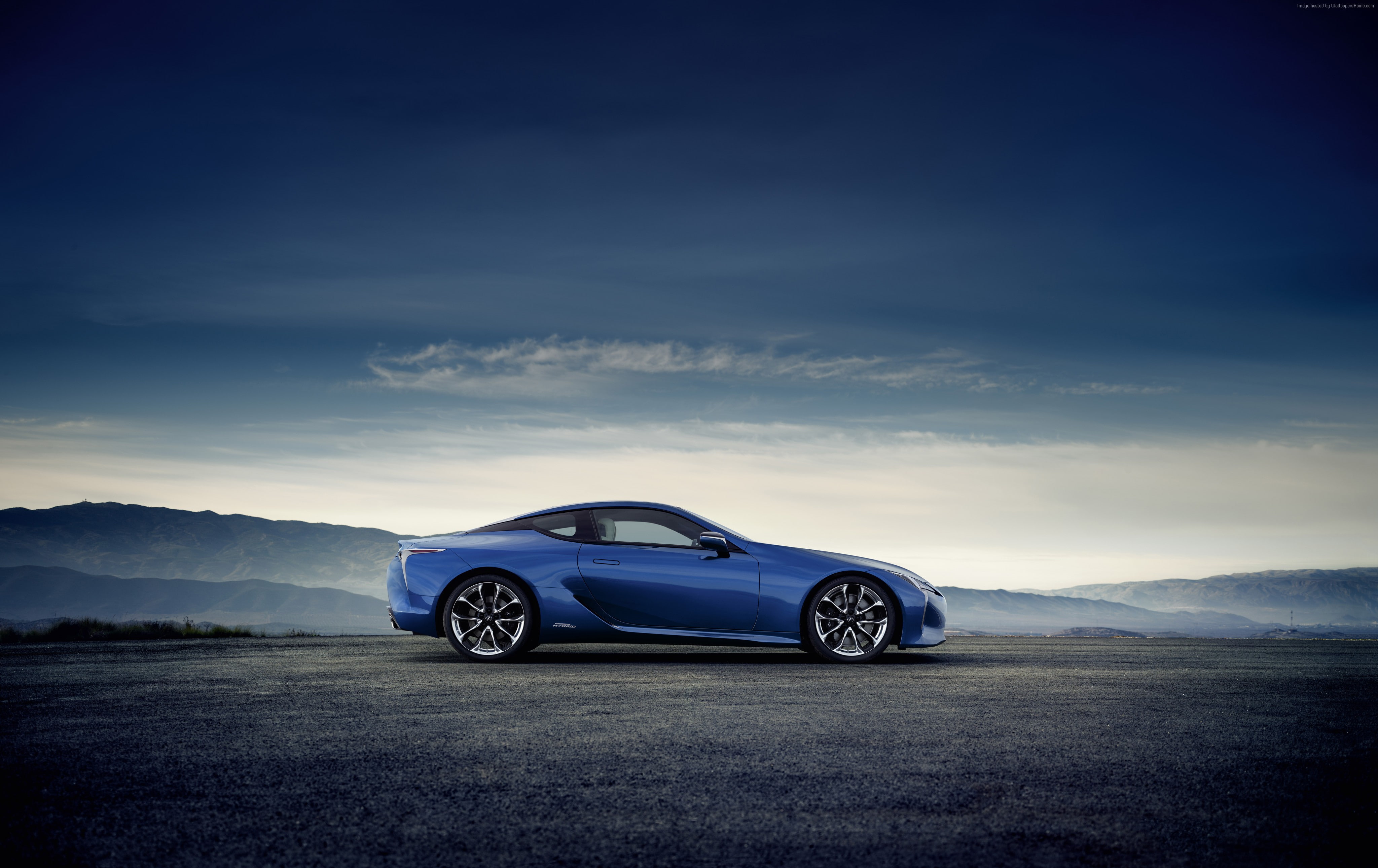 Lexus LC 500h EU-spec, blue, Hybrid, 4K, sport car, Geneva Auto Show 2016, HD Wallpaper