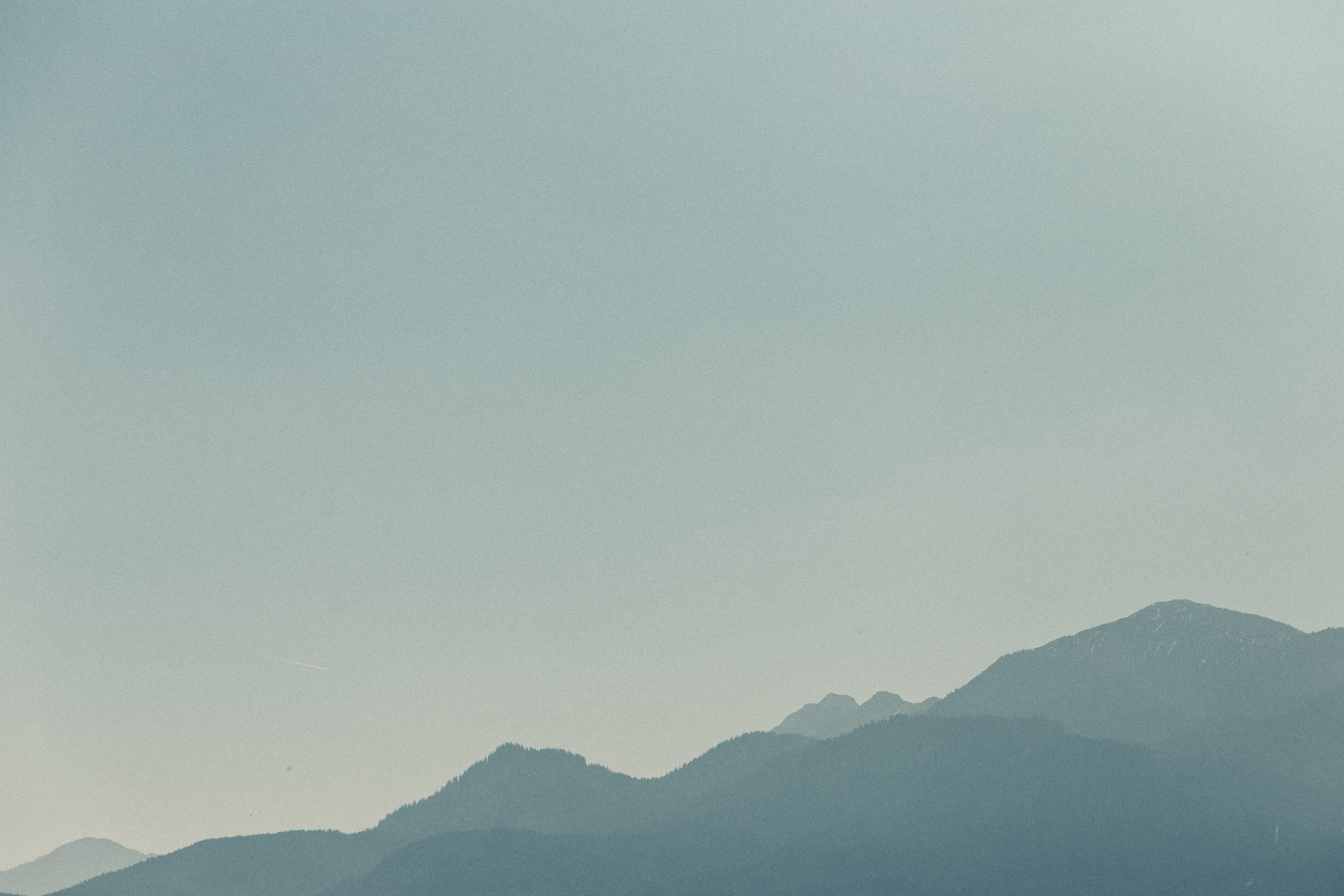 landscape, tranquility, sky, outdoors, silence, filter, trees, distance, non-urban scene, clear sky, idyllic, murnauer moos, mountain, copy space, mountain range, HD Wallpaper