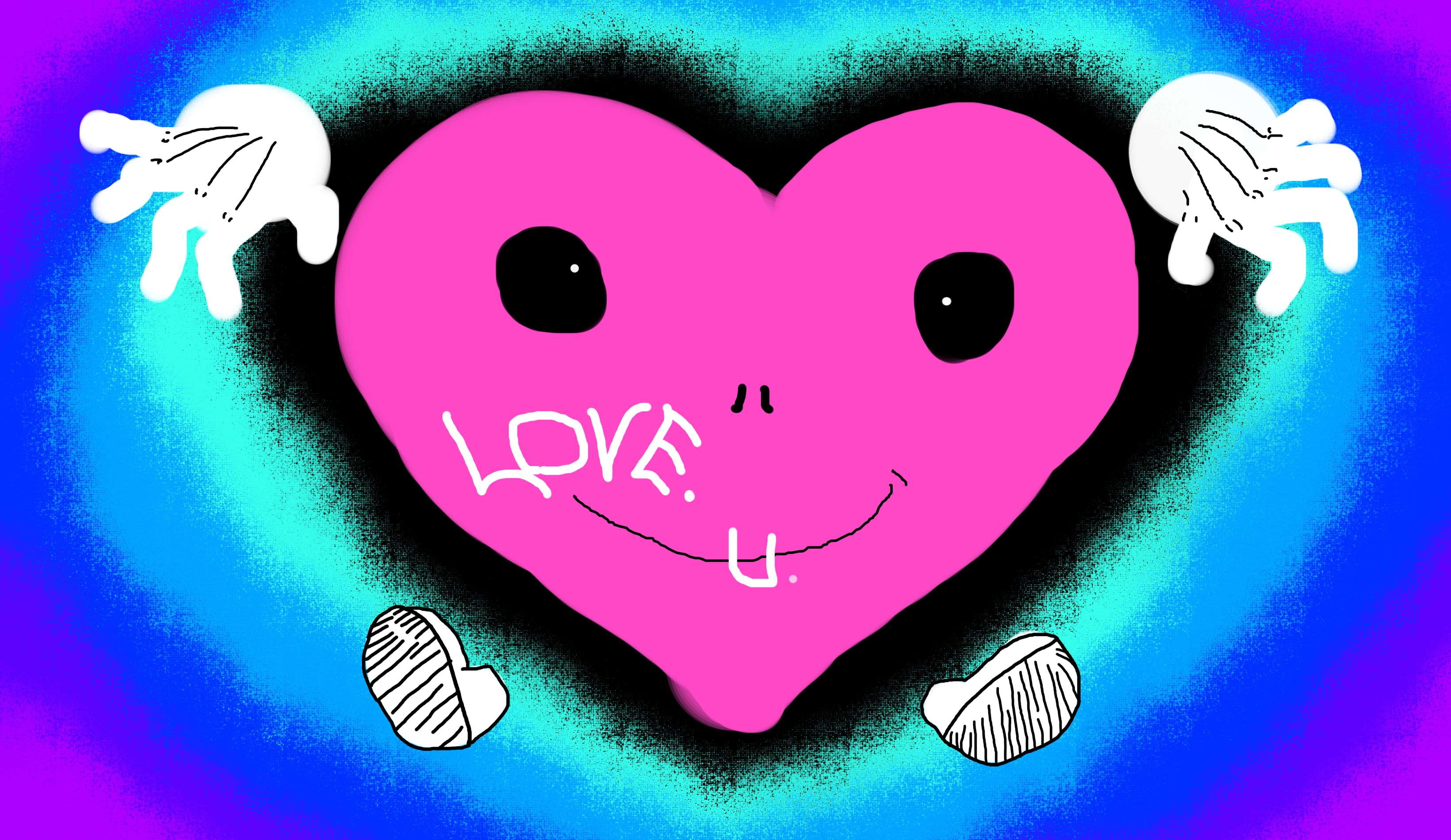 2K, smiling, art and craft, pink color, positive emotion, drawing - art product, creativity, communication, heart shape, purple, facial expression, close-up, HD Wallpaper