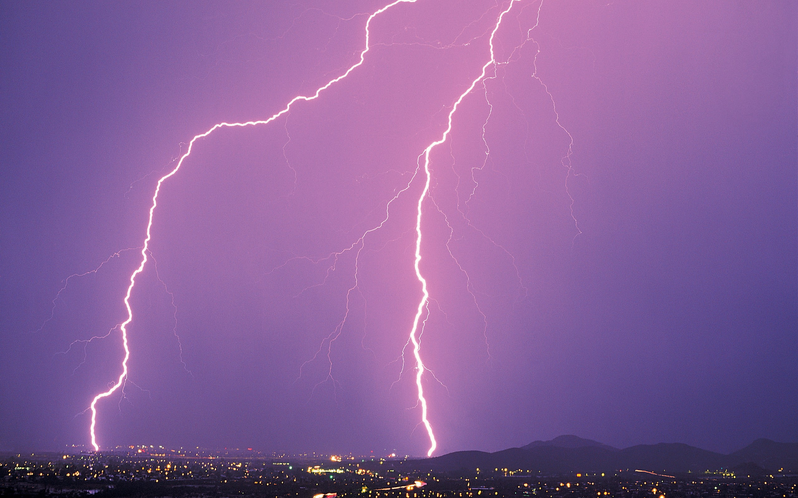 ominous, no people, sky, meteorology, environment, night, warning sign, power in nature, cloud - sky, 2K, purple, nature, storm, lightning, HD Wallpaper