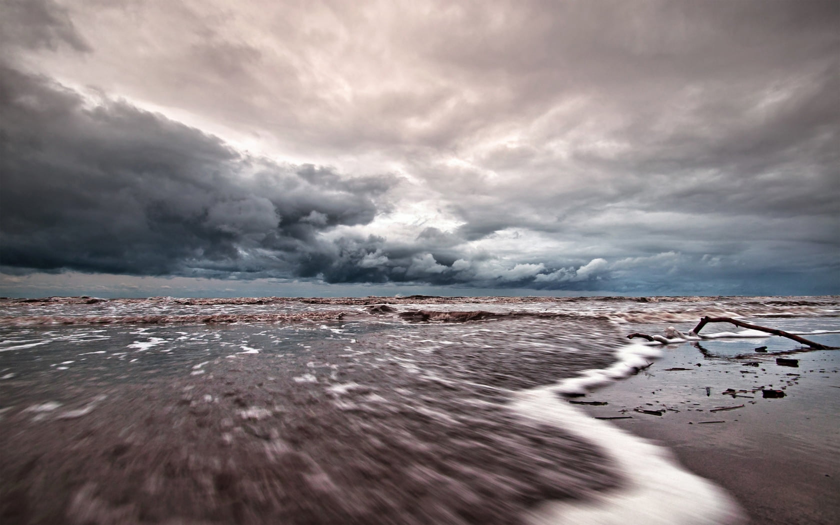 no People, wave, thunderstorm, landscape, sunlight, sea, cold - Temperature, summer, clouds, snow, cloudscape, scenics, motion, danger, land, overcast, HD Wallpaper