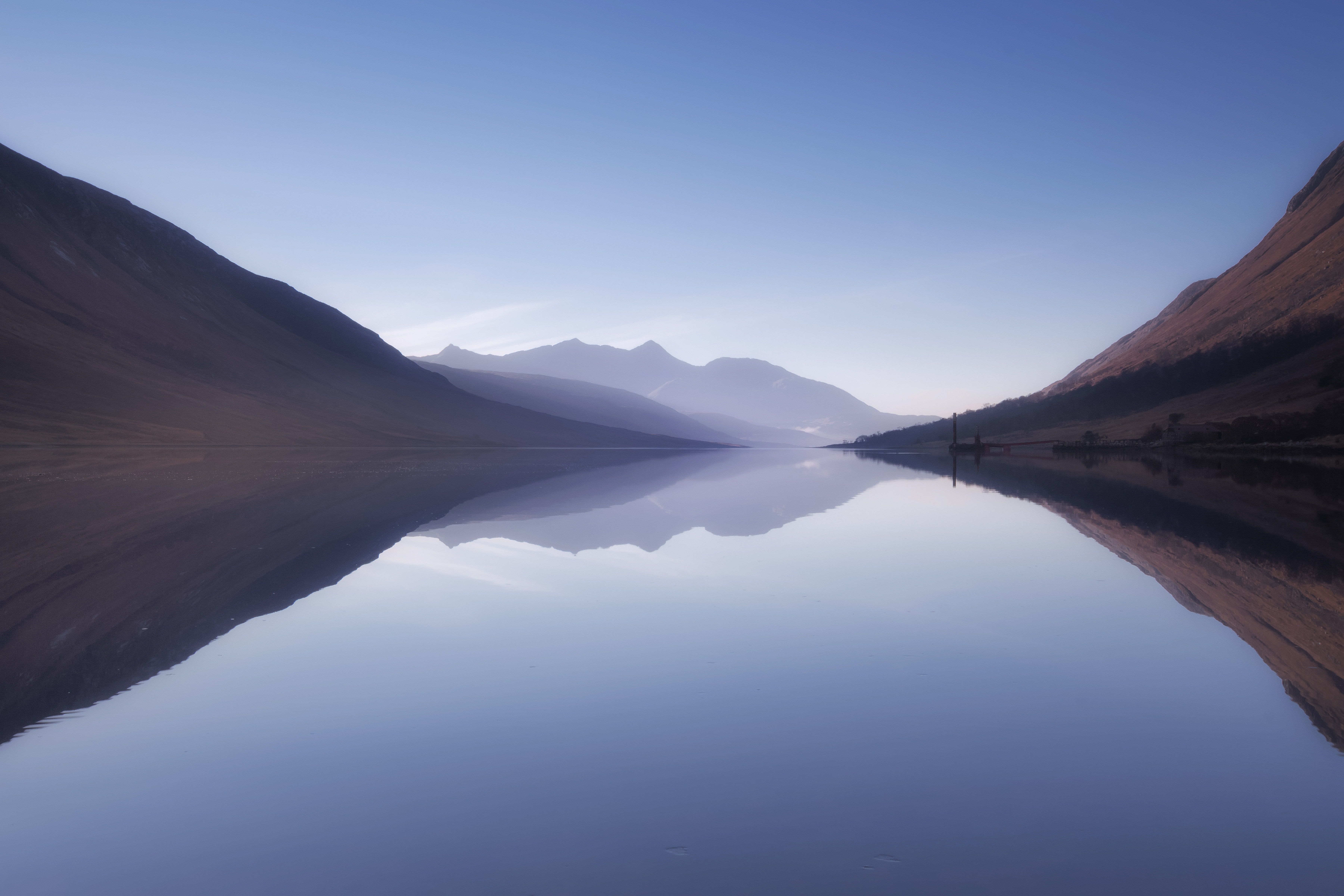 8K, 4K, Tranquility, Mist, 5K, Lake, Loch Etive, Landscape, Reflections, Mountains, HD Wallpaper