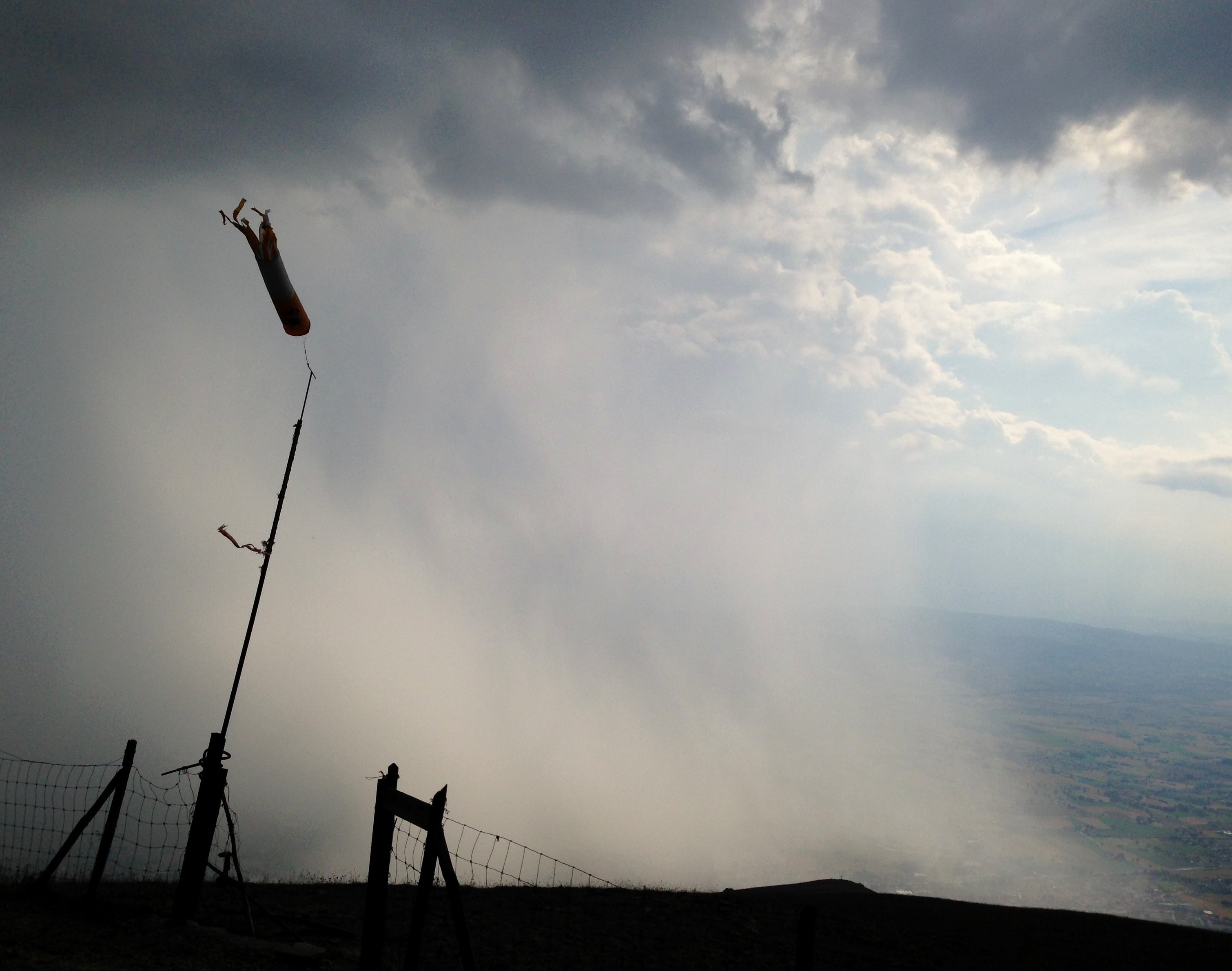 rainstorm, men, landscape, silhouette, two people, cumulonimbus, cloud - sky, outdoors, beauty in nature, togetherness, land, leisure activity, wind sleeve, HD Wallpaper
