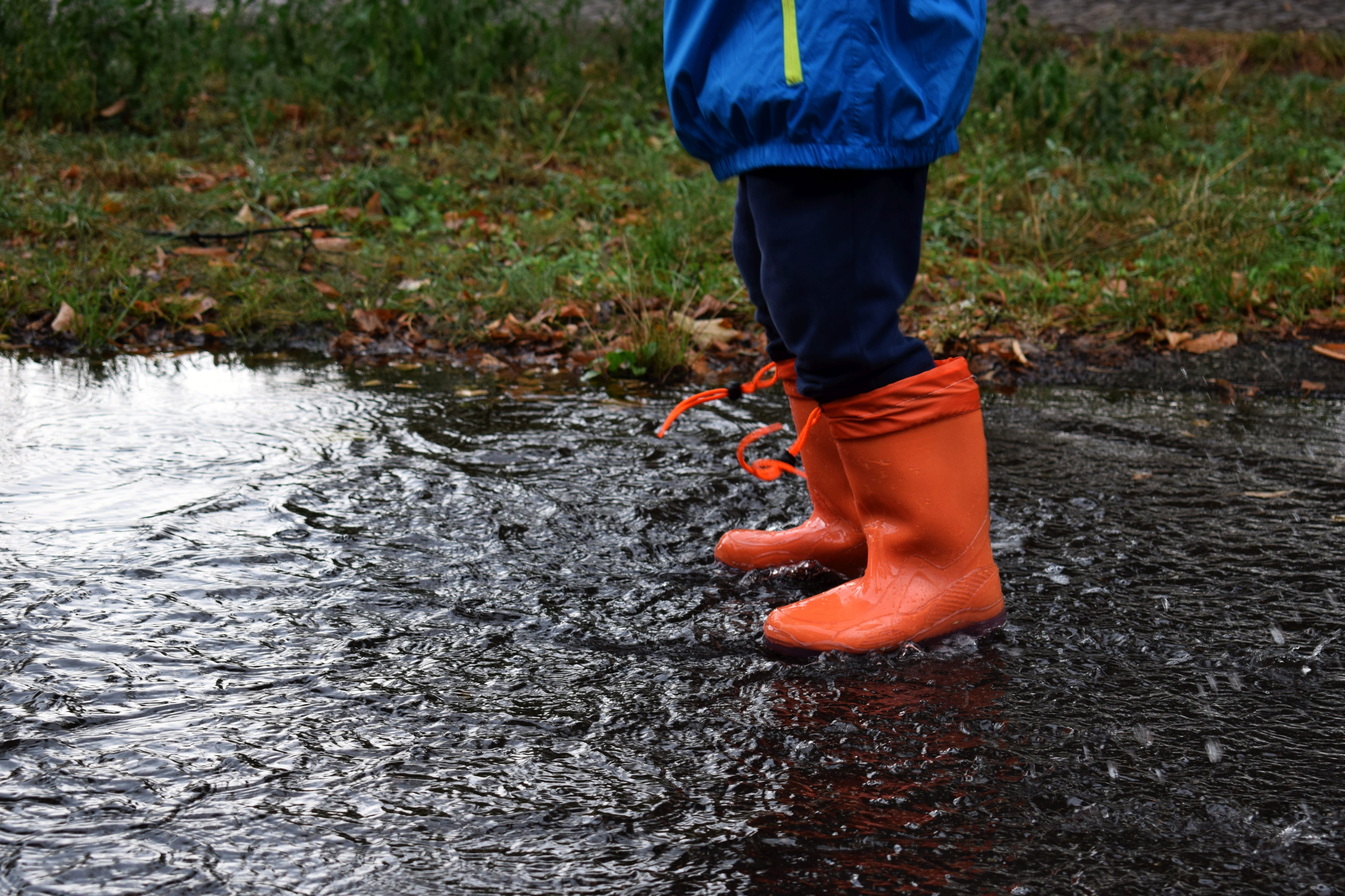 rainy weather, motion, lifestyles, land, weather, water surface, moisture, bad weather, asphalt, plant, mirroring, human, lake, autumn, outdoors, storm, HD Wallpaper