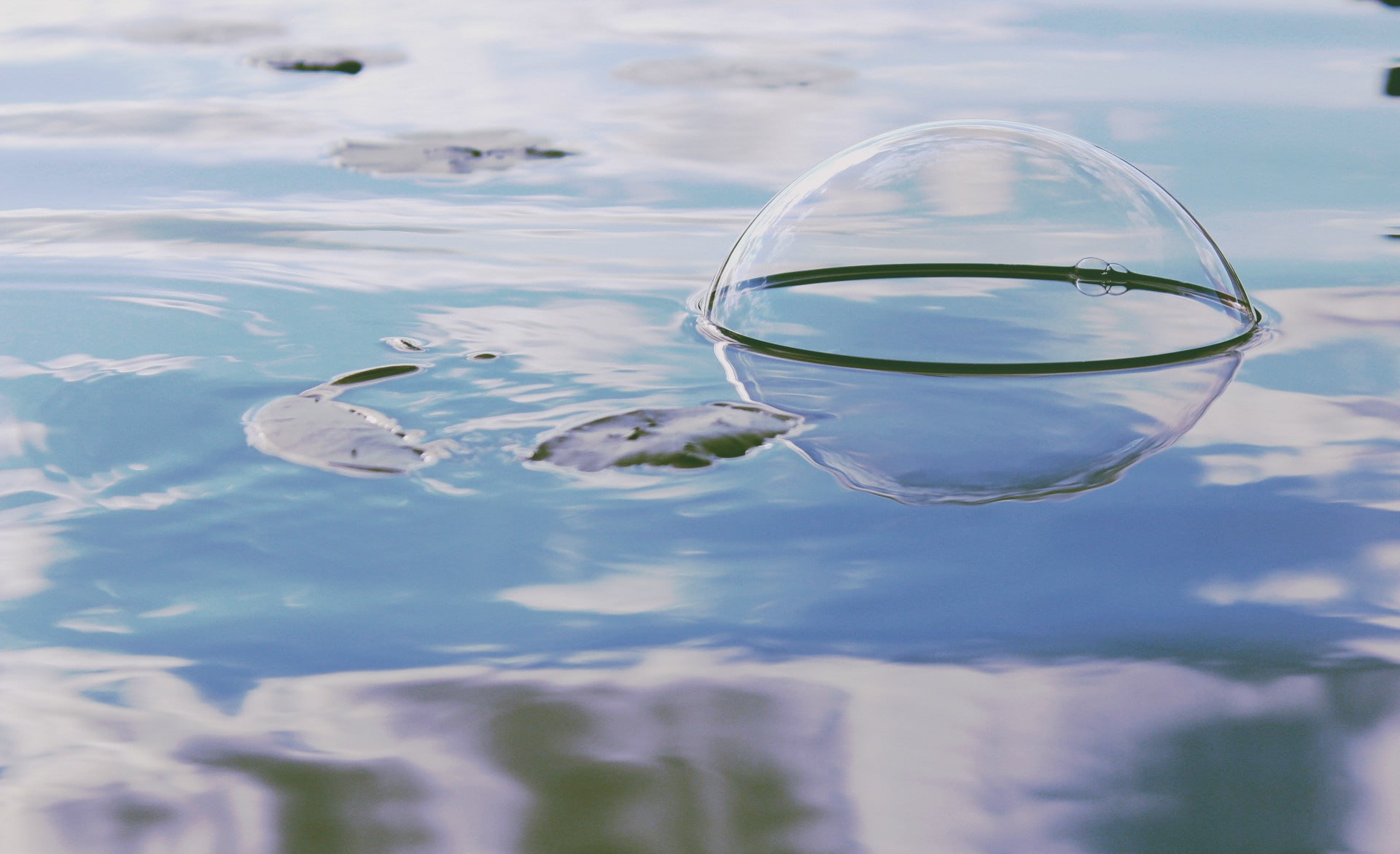 waterfront, lake, wineglass, glass, no people, outdoors, nature, drink, transparent, floating on water, photography, bubble, 1080P, reflection, modern, HD Wallpaper