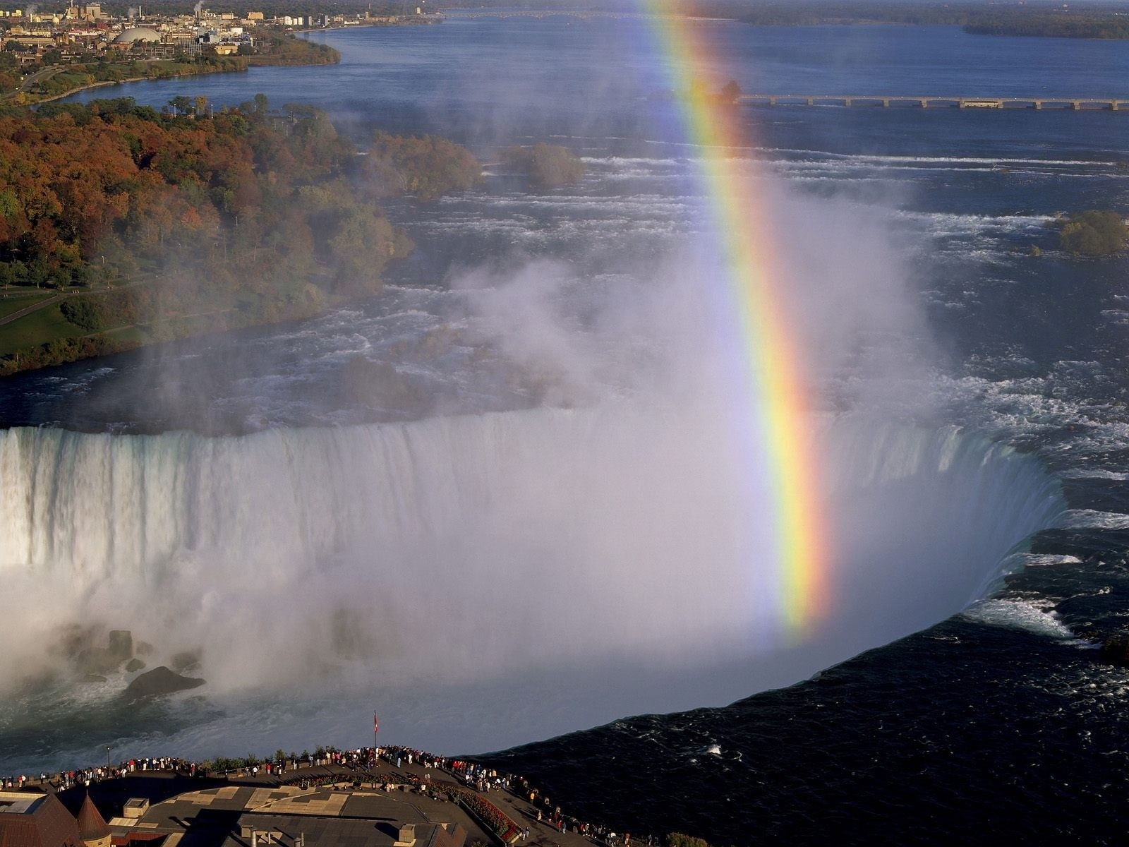 travel, tourism, water, power in nature, travel destinations, fog, nature, landscape, hot spring, Niagara falls, Rainbow, flowing, scenics - nature, beauty in nature, HD Wallpaper