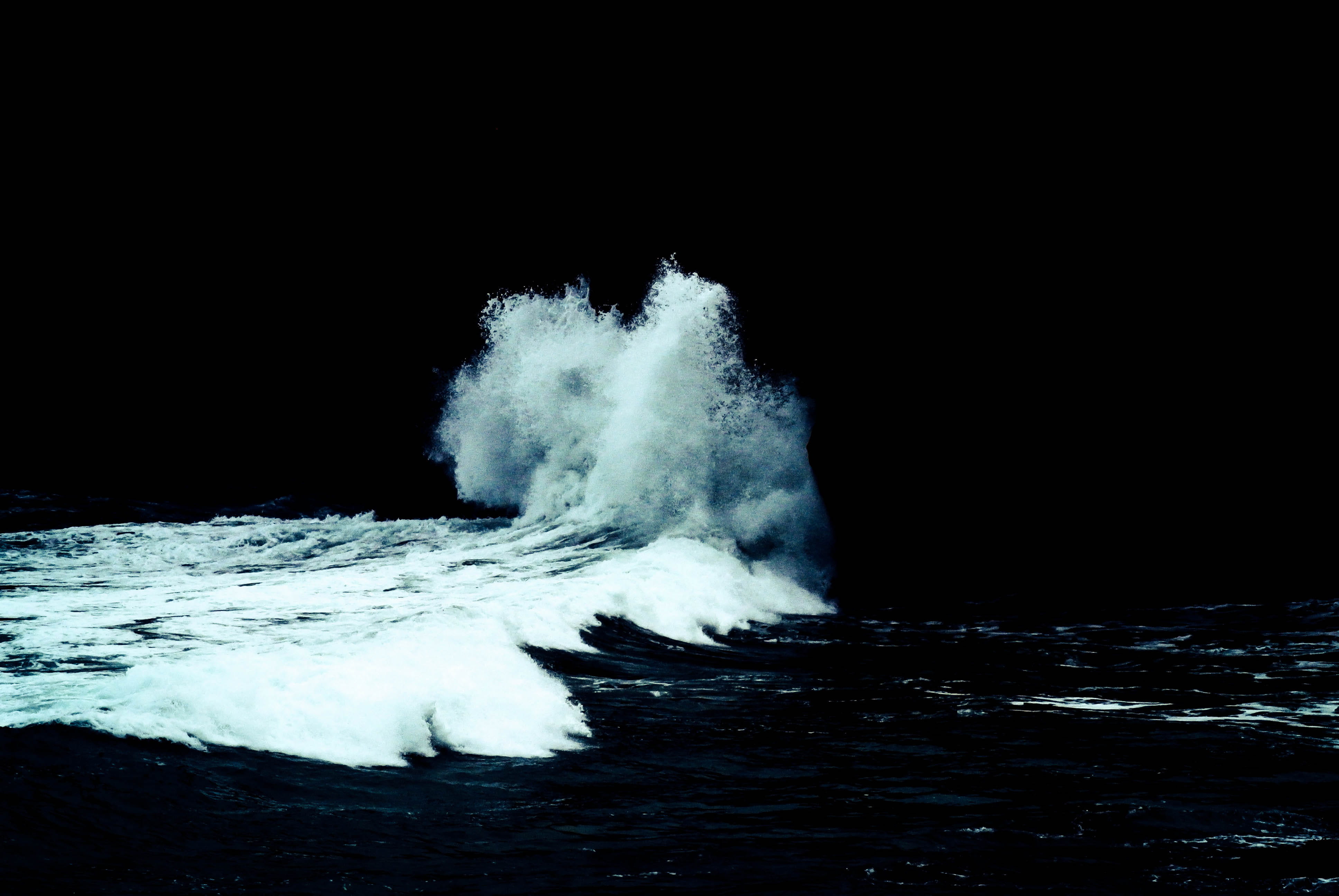 black background, beauty in nature, wave, nature, water, crashing, land, dark, ocean, waterfront, power, snow, sea, aquatic sport, black, scenics - nature, HD Wallpaper