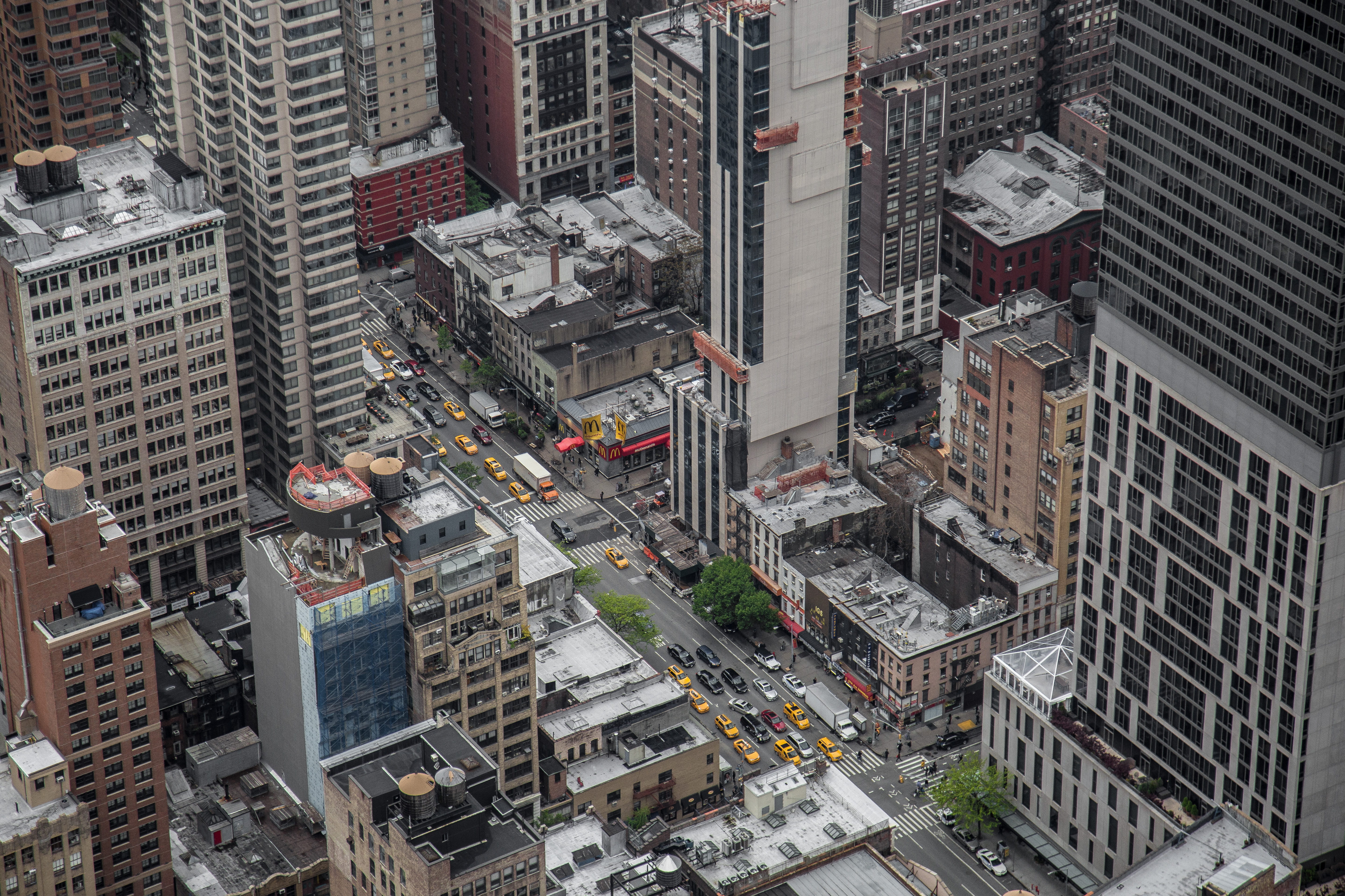 taxi, buildings, aerial View, photo, business, cityscape, exterior, district, city, high Angle View, apartment, building, built Structure, looking down, HD Wallpaper