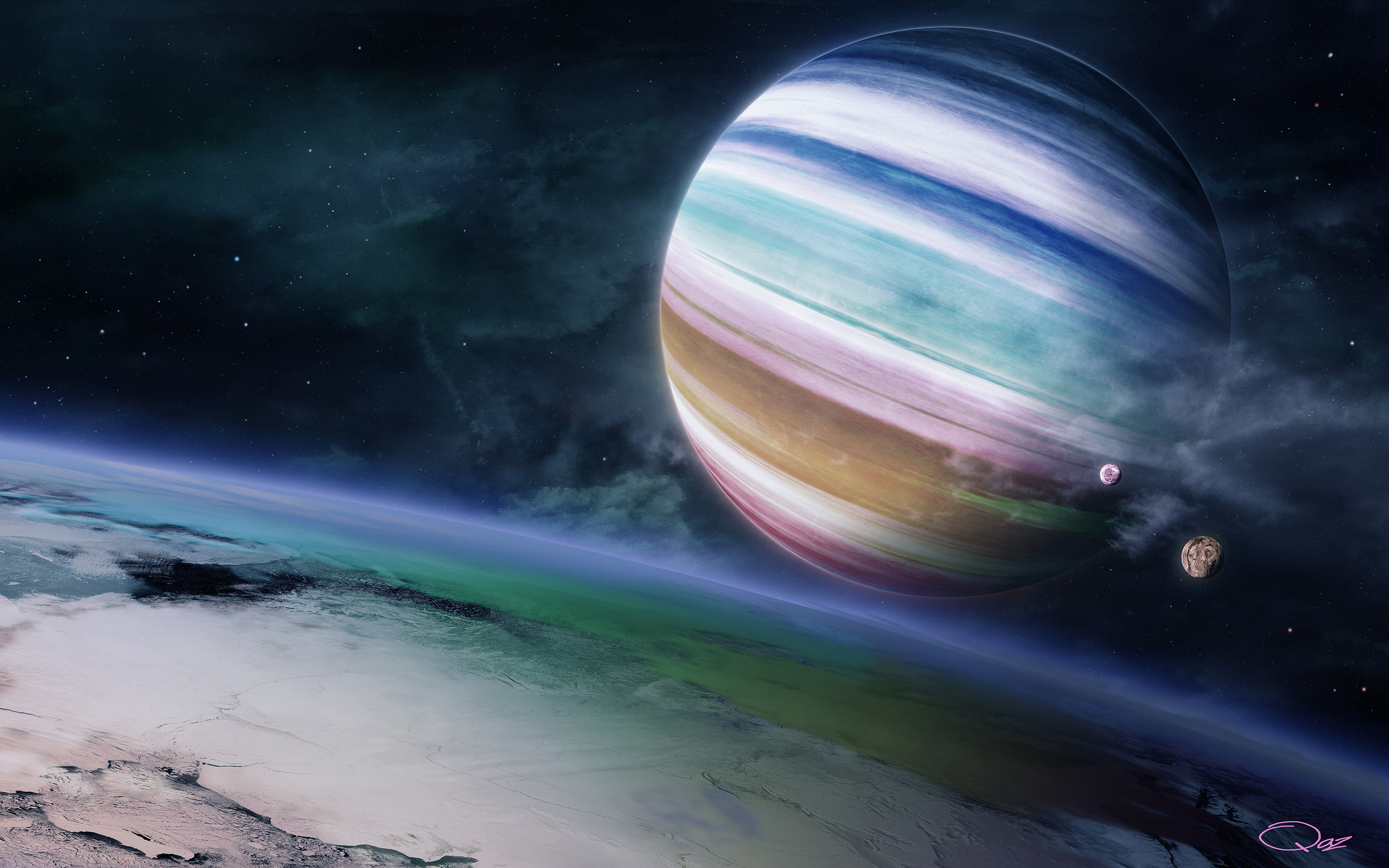 planet, 2K, gas giant, the rainbow feel, HD Wallpaper