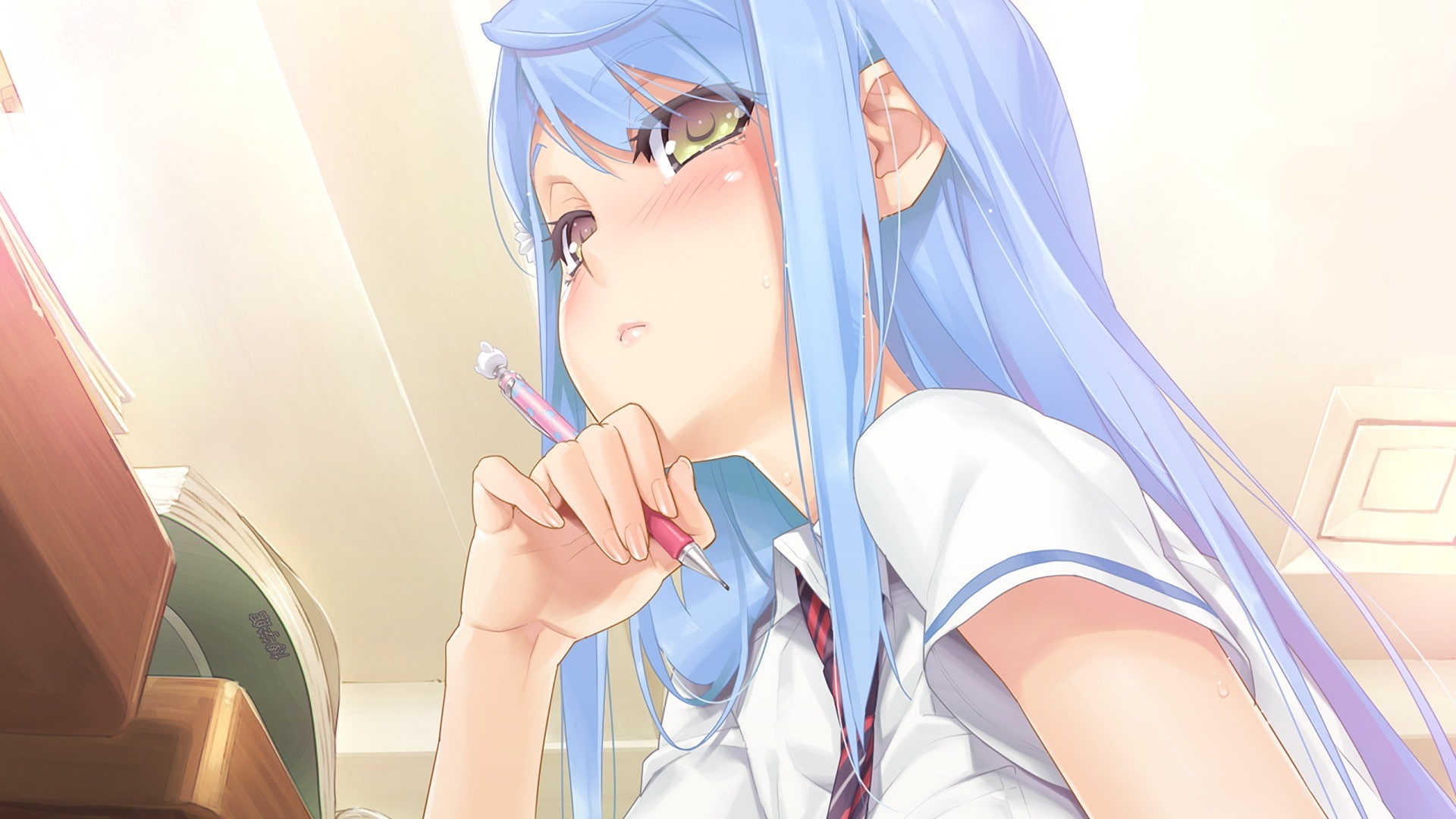 Bishoujo Mangekyou, upscaled, Sawatari Shizuku, anime, 1080P, manga, long hair, Happoubi Jin, anime girls, HD Wallpaper