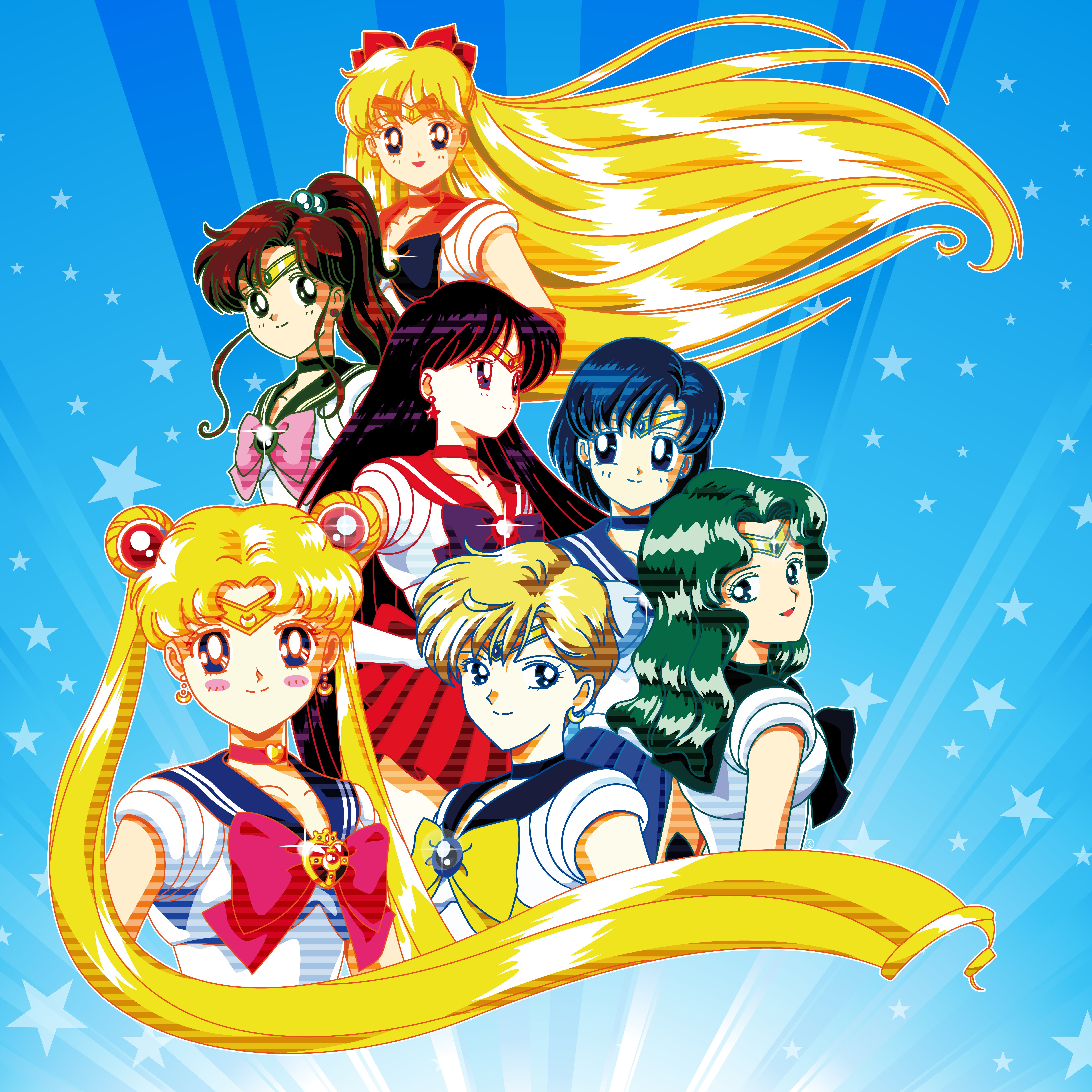 senshi, sailor, team, bishoujo, 5K, moon, Phone HD Wallpaper