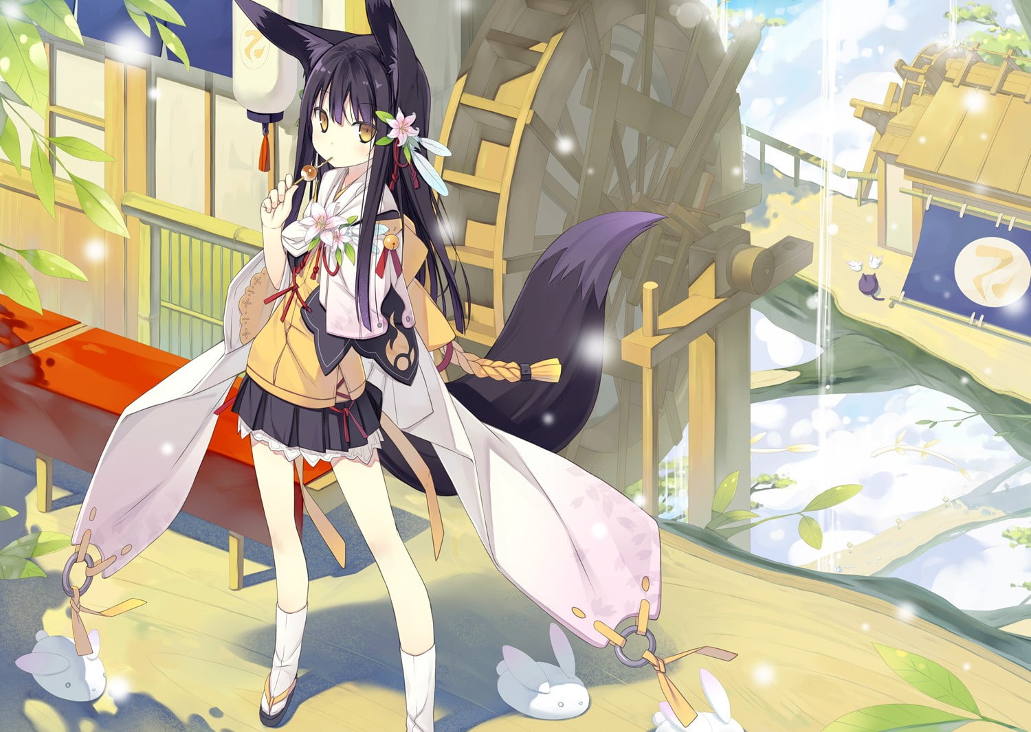 women, event, day, people, costume, arts culture and entertainment, nature, sunlight, festival, clothing, fox girl, 720P, standing, amusement park ride, HD Wallpaper