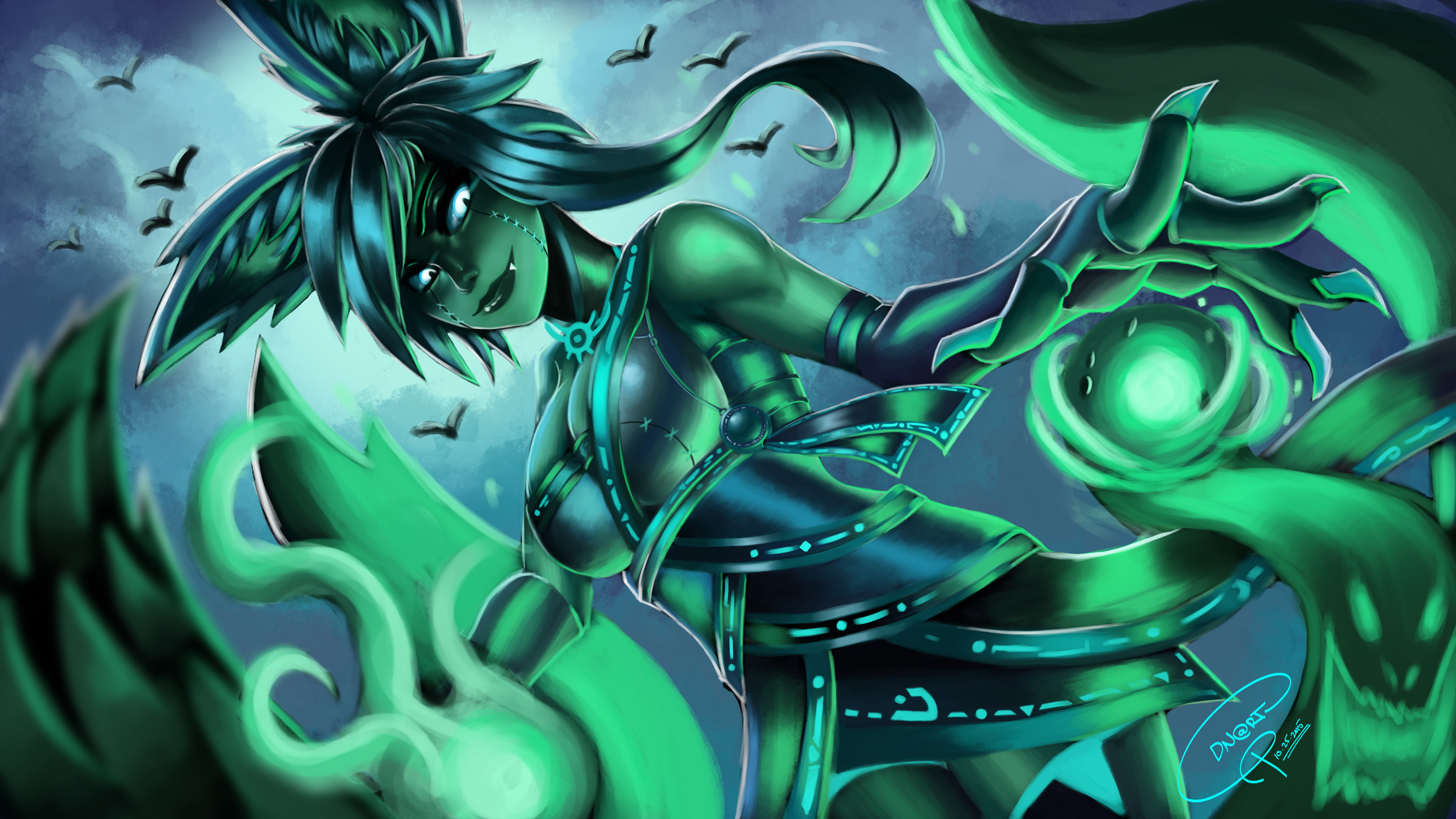 Nine-Tailed Fox, lol, League of Legends, ahri, girl, 4K, Fox, HD Wallpaper