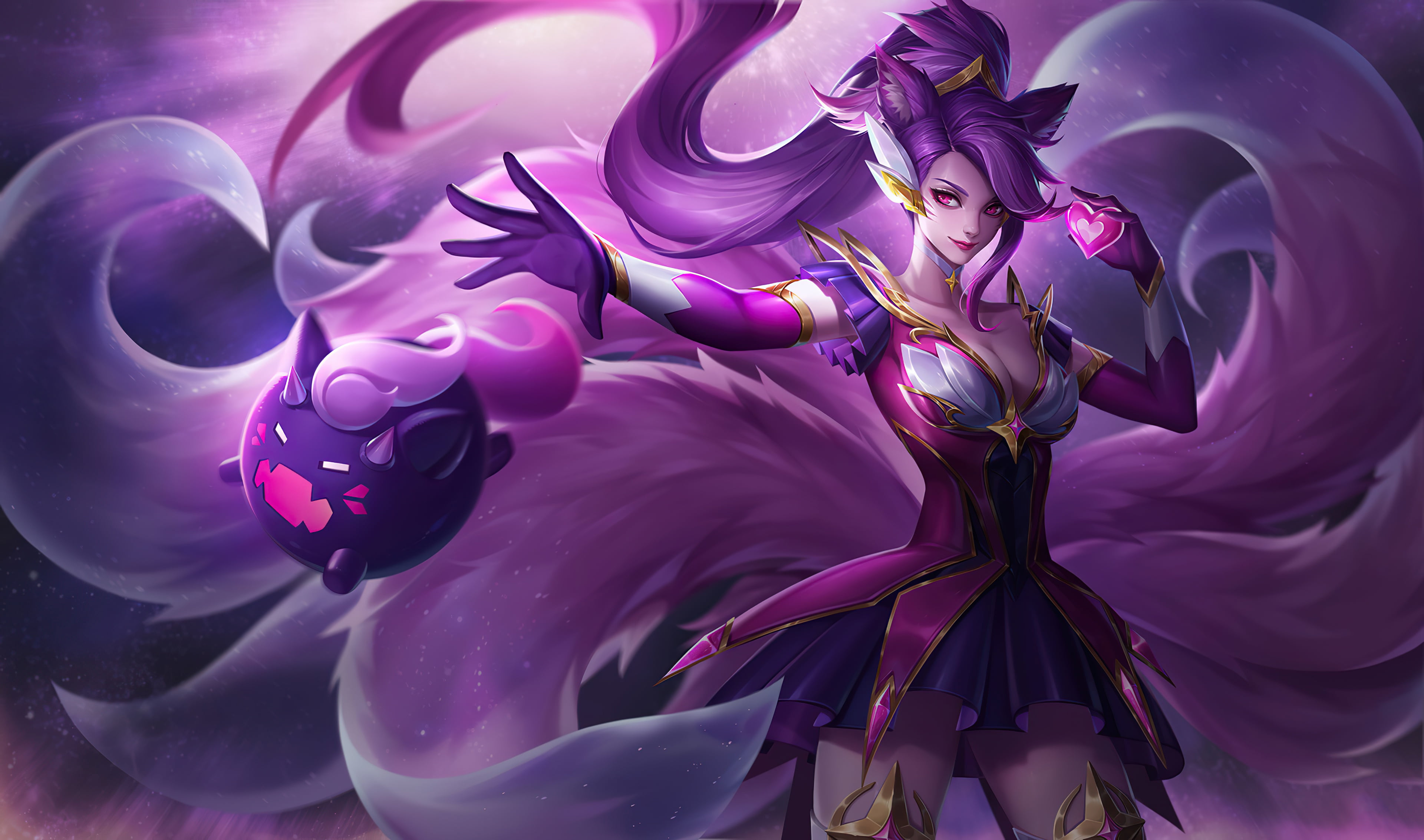 свободная вастайи, energy, the game, Ari, Ahri, LOL, charm, magic, beauty, game, 4K, League Of Legends, nine-tailed Fox, HD Wallpaper