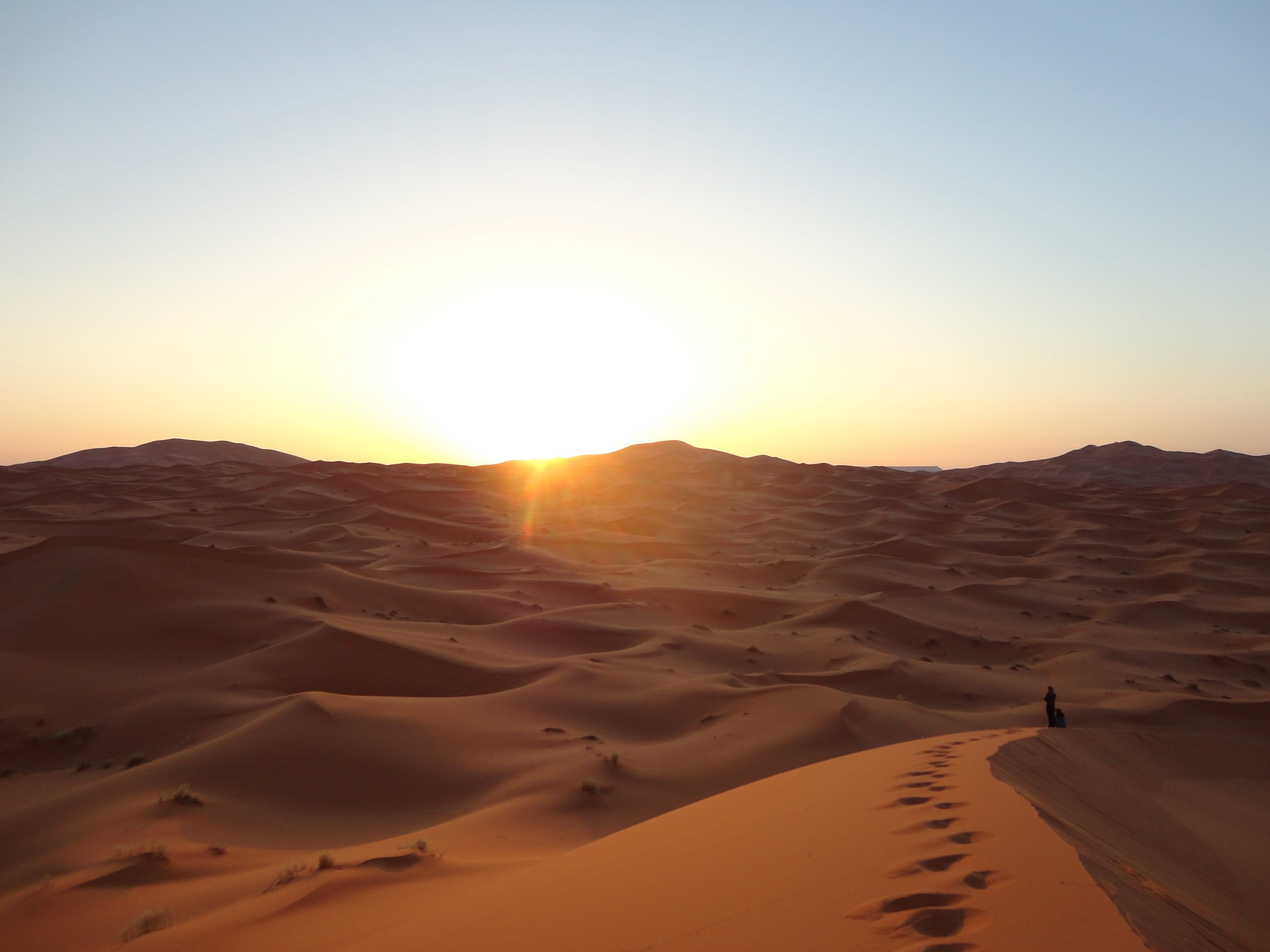 landscape, sand Dune, extreme Terrain, travel, sunset, dunes, sunshine, africa, Sand, sunlight, Sahara, non-urban scene, 2K, no People, beauty in nature, HD Wallpaper