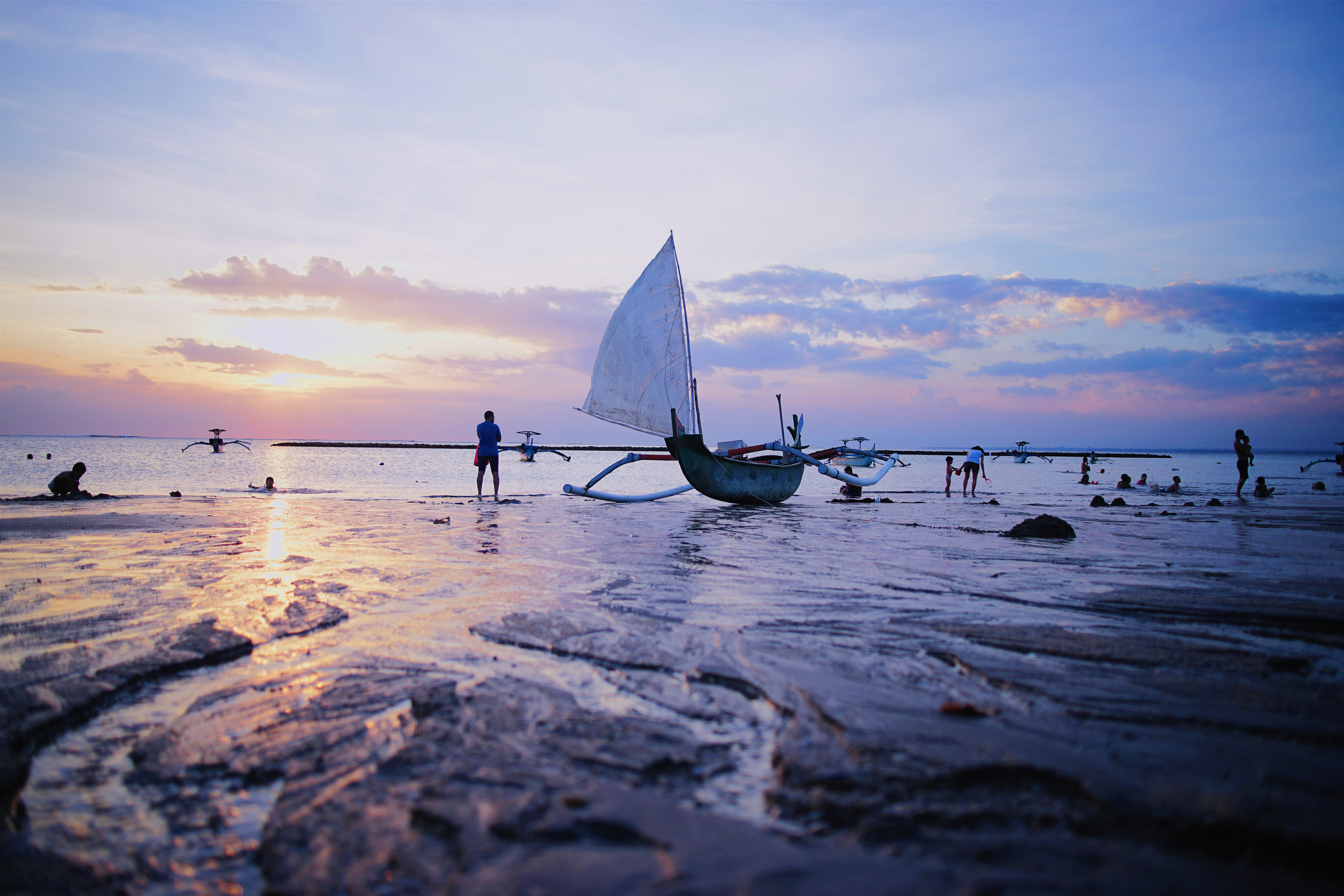 nature, outdoors, real people, tranquil scene, sky, transportation, kuta beach, land, 5K, sunset, beach, beauty in nature, waterfront, horizon over water, HD Wallpaper