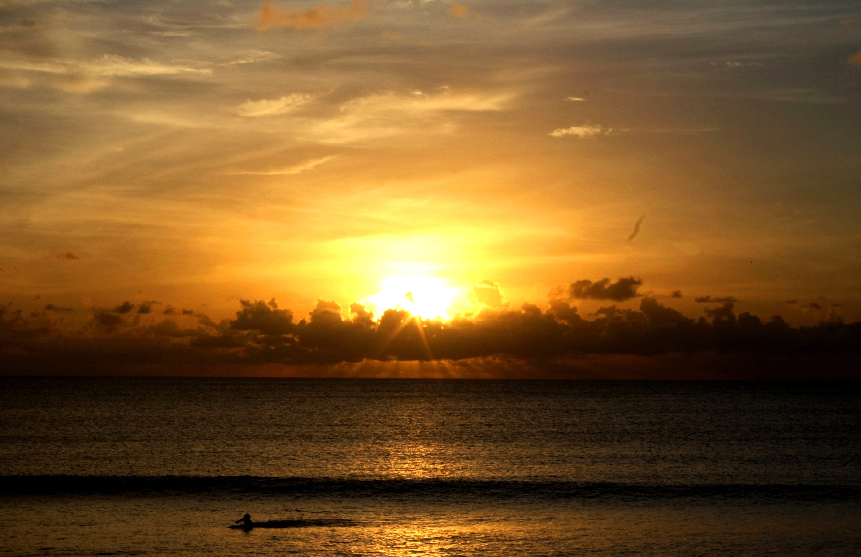 sea, no people, outdoors, indonesia, sunset, sun, 2K, water, scenics - nature, tranquility, asian, sky, orange color, tranquil scene, romantic, horizon over water, HD Wallpaper