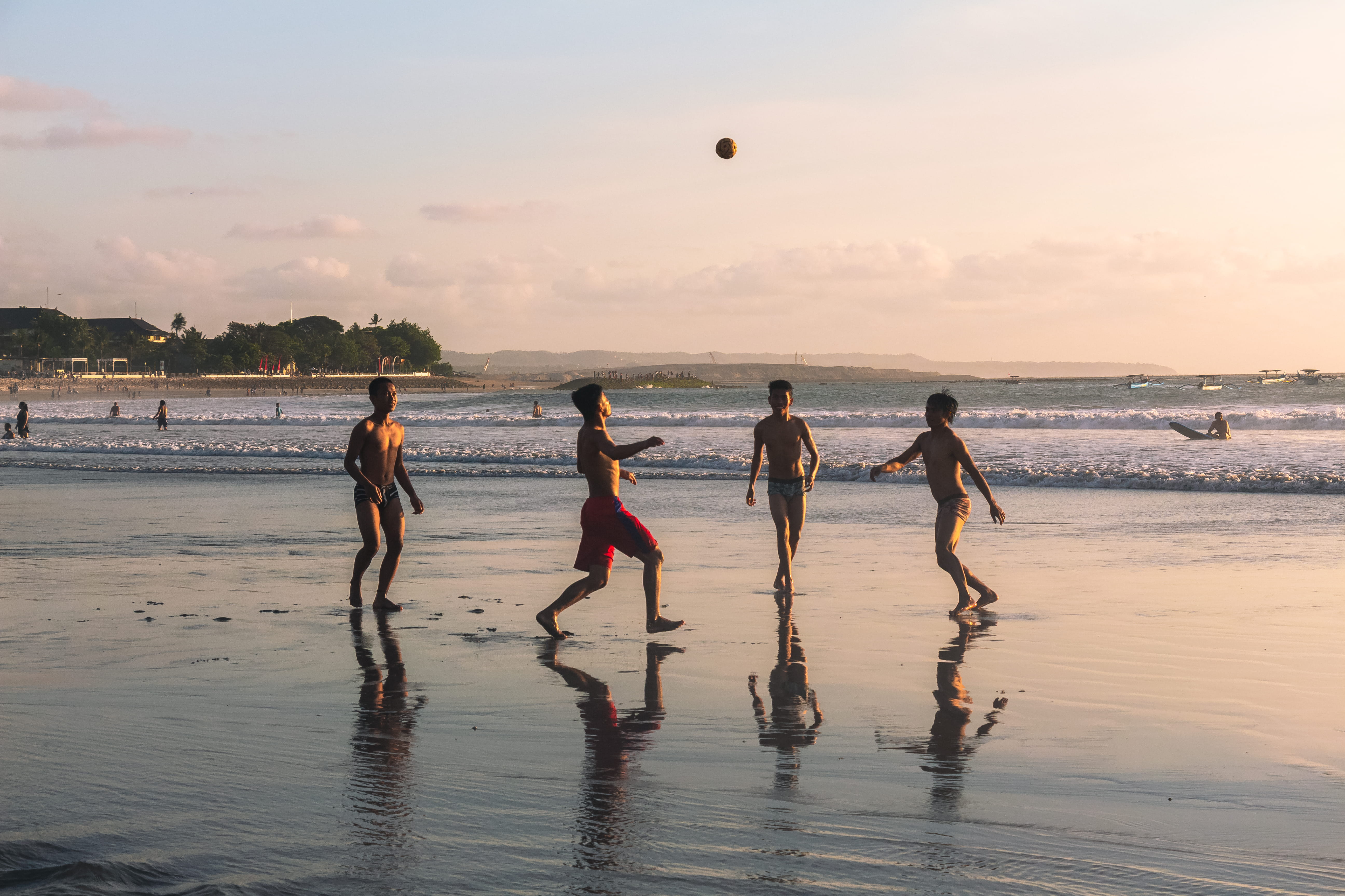 men, apparel, sports, team, real people, person, leisure activity, travel, denpasar, scenics - nature, ball, beauty in nature, sky, nature, outdoors, sea, HD Wallpaper