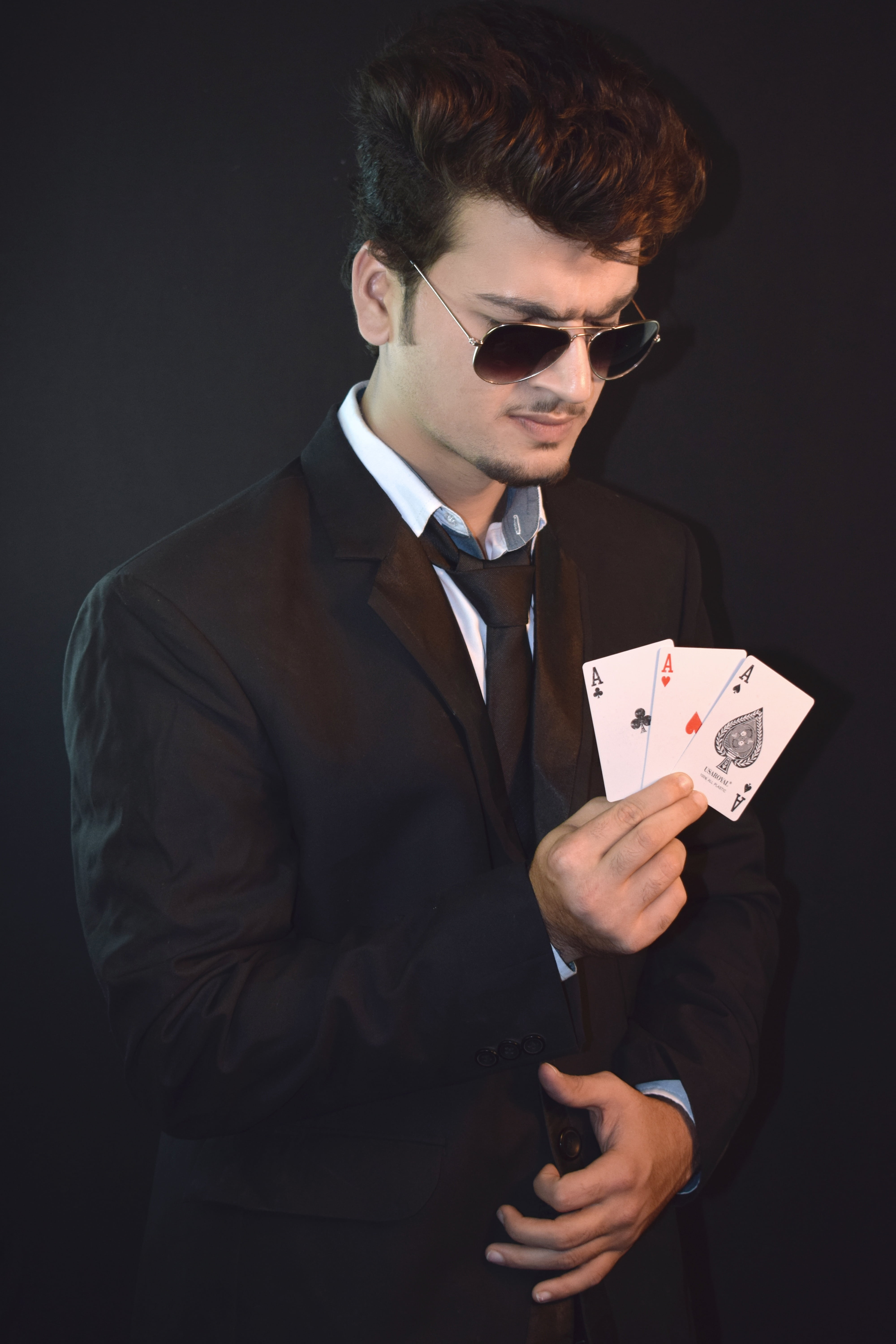 one Person, card, young Adult, males, success, currency, glasses, studio Shot, young, wealth, indoors, leisure games, waist up, model, formalwear, people, Phone HD Wallpaper