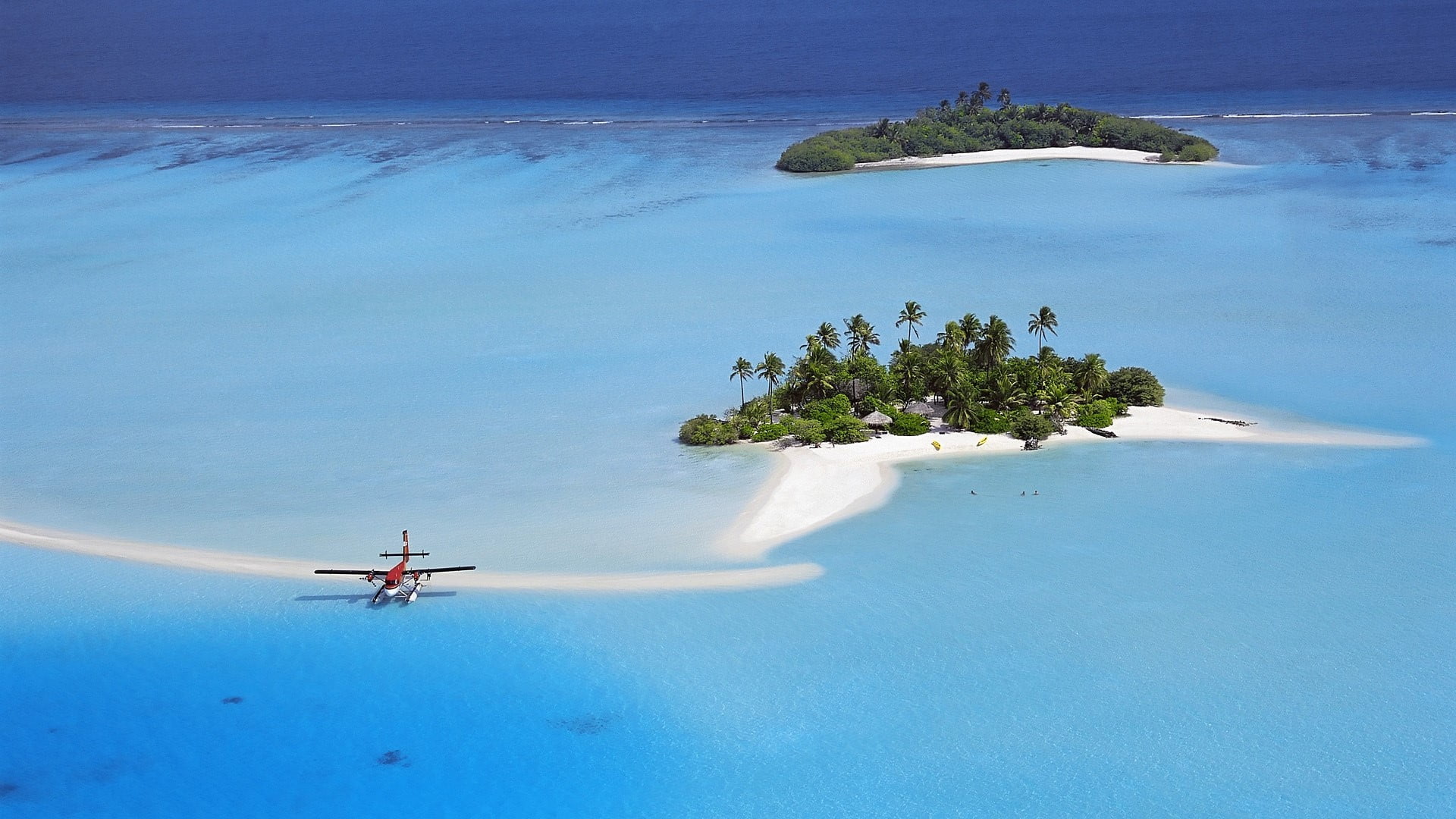 Islands, water, Sea, swimming pool, beauty in nature, Palm trees, Azure, sand, scenics - nature, tranquil scene, Uninhabited, turquoise colored, outdoors, HD Wallpaper