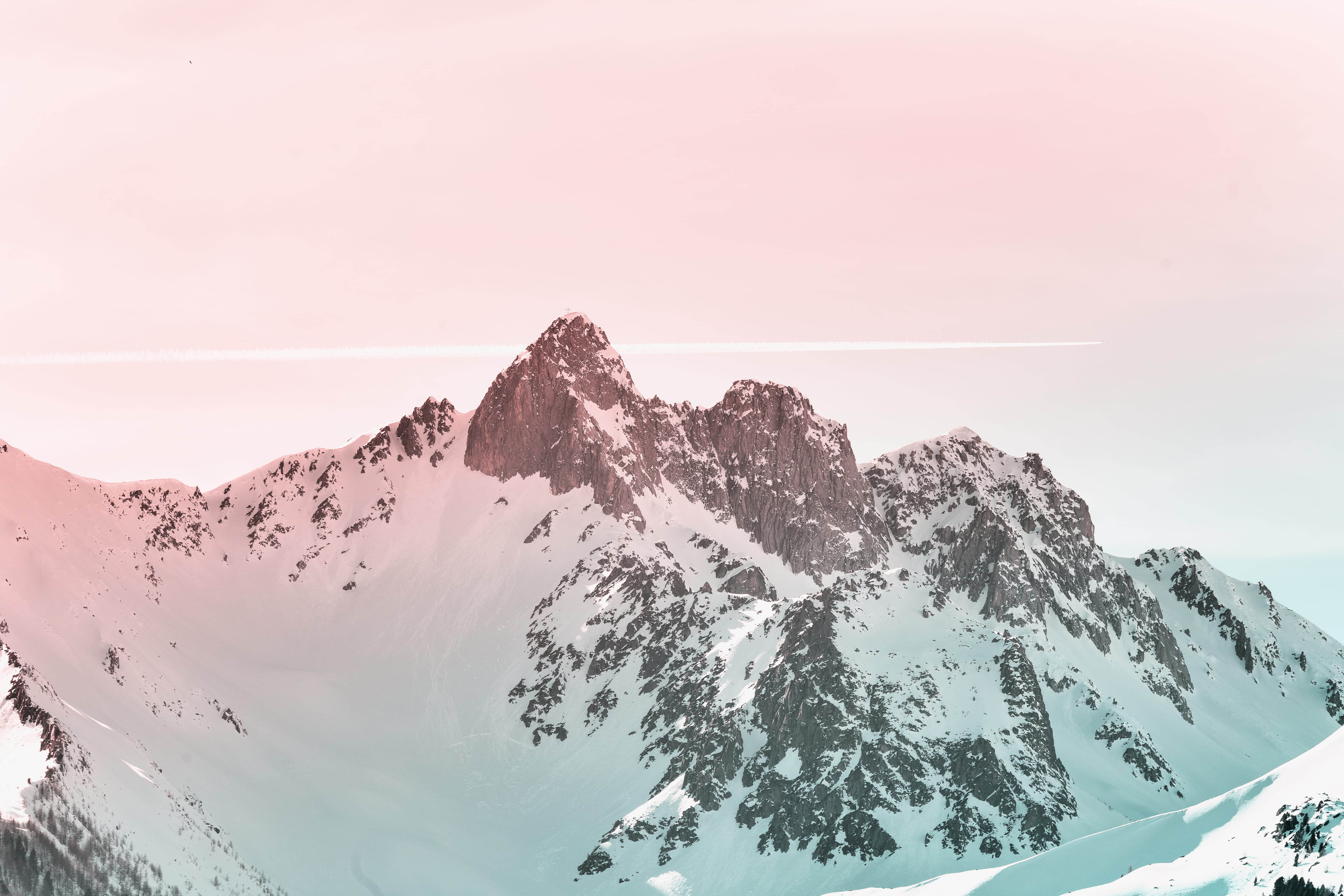 tranquility, nature, snowcovered, sunset, sky, tranquil scene, white, mountain peak, majestic, idyllic, outdoors, environment, snow, non-urban scene, mountain, HD Wallpaper