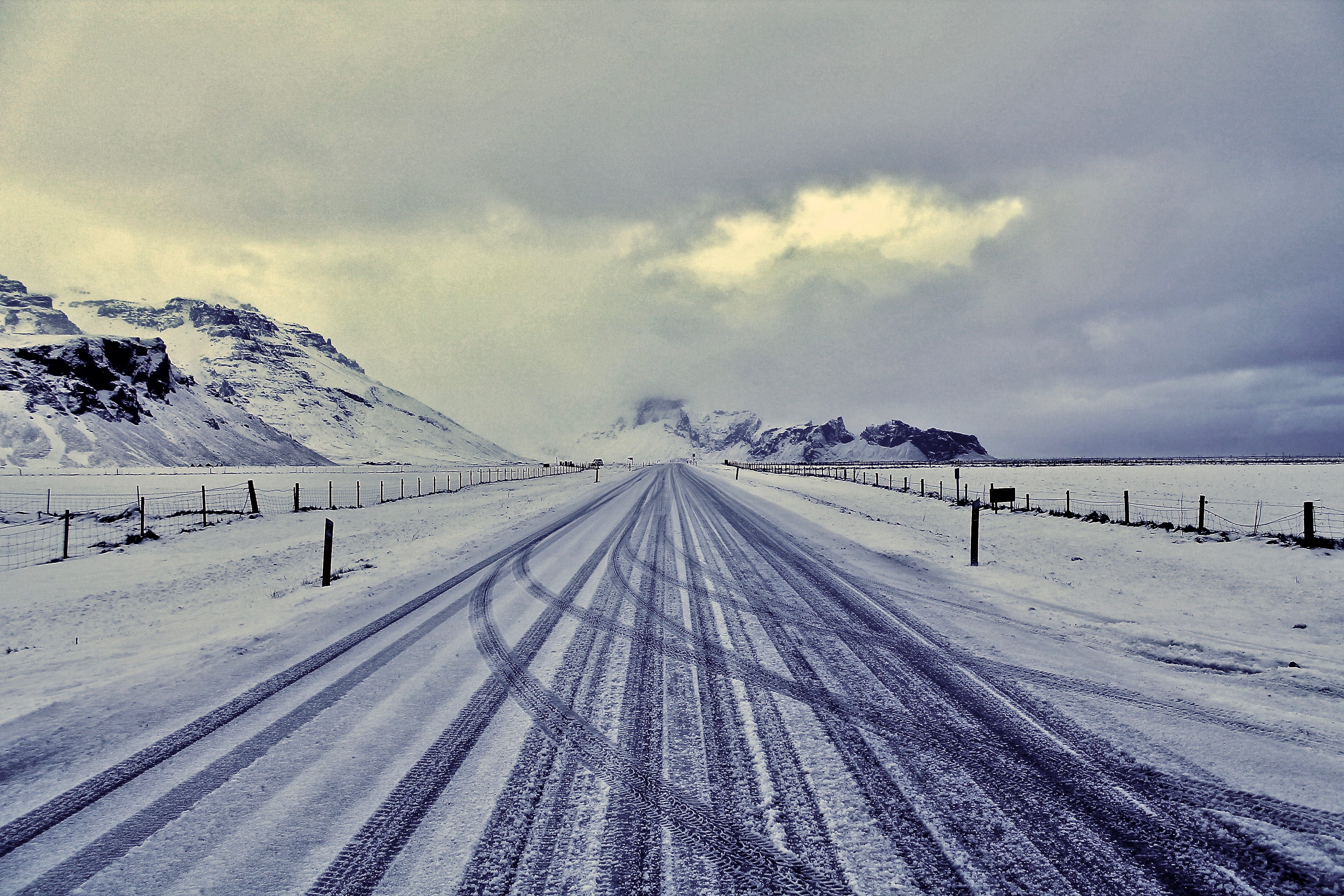 travel destinations, cloudy, winter, landscape, snowcovered, drift, sky, cold temperature, no people, transportation, track, extreme weather, environment, HD Wallpaper