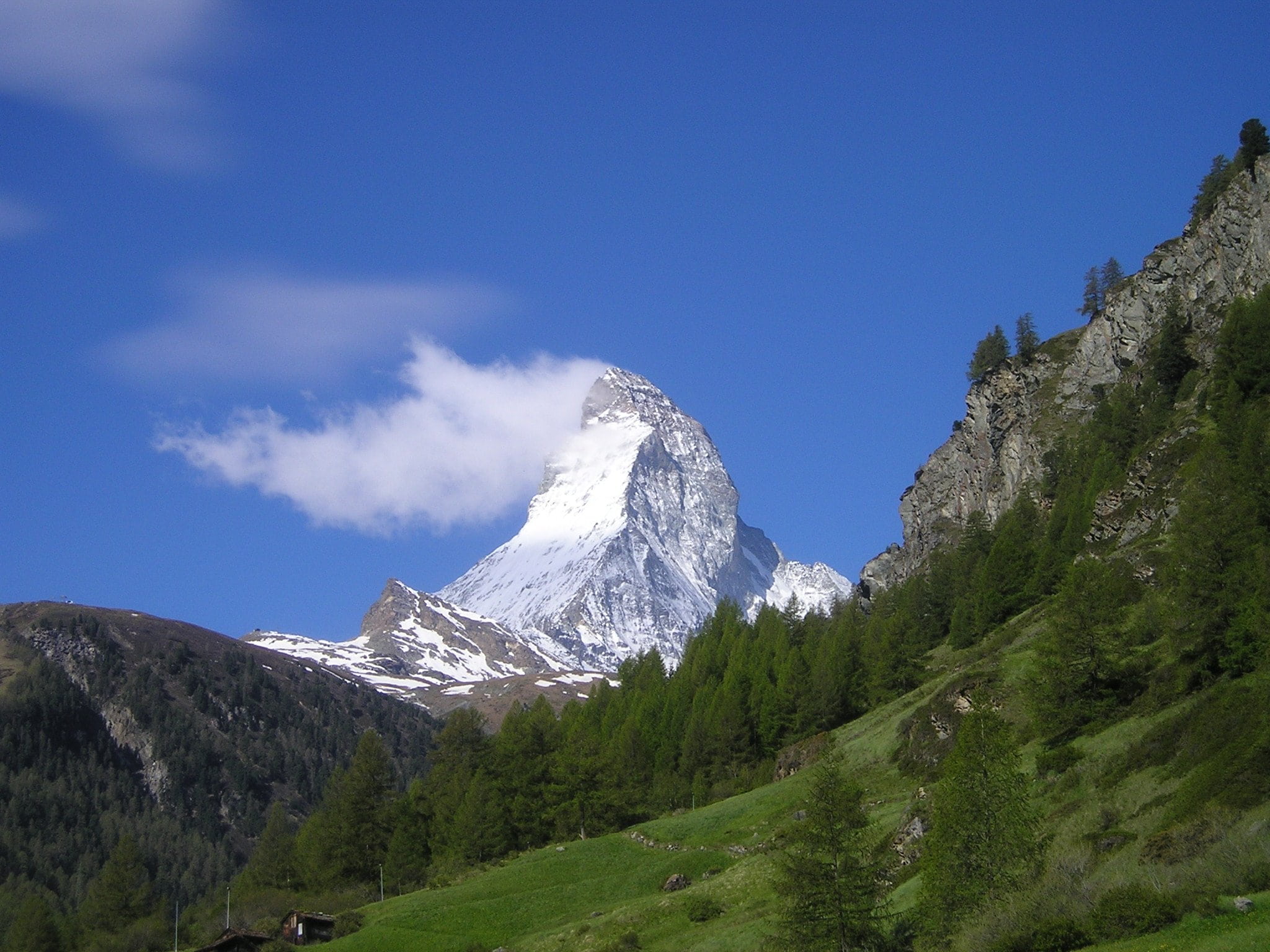 nature, time, winter, scenics - nature, switzerland, sky, outdoors, zermatt, clear sky, no people, summer, pine tree, plant, environment, snow, snowcapped mountain, HD Wallpaper
