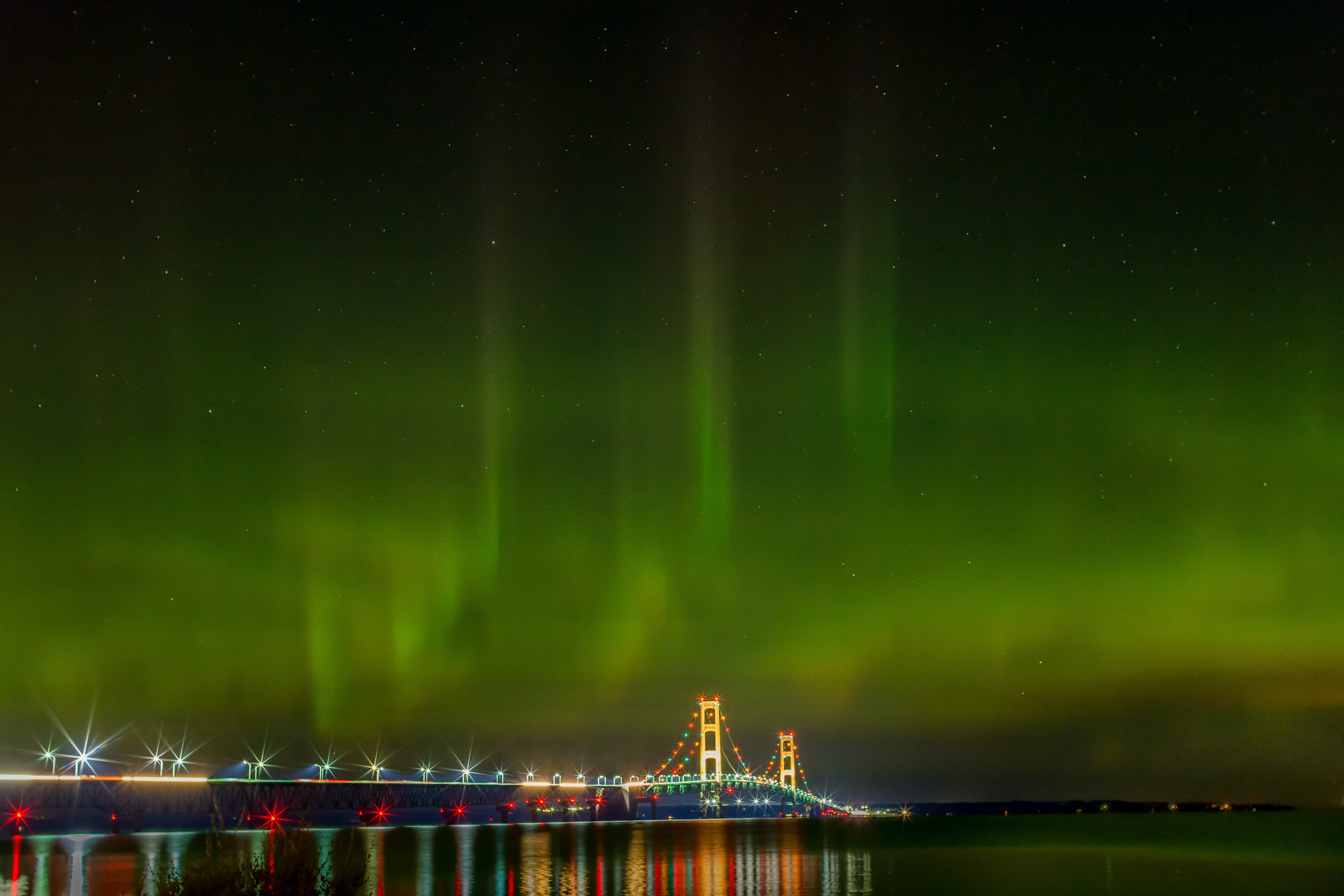 5K, sea, luminosity, built structure, nature, beauty in nature, star - space, power in nature, tourism, michigan, astronomy, green color, transportation, HD Wallpaper