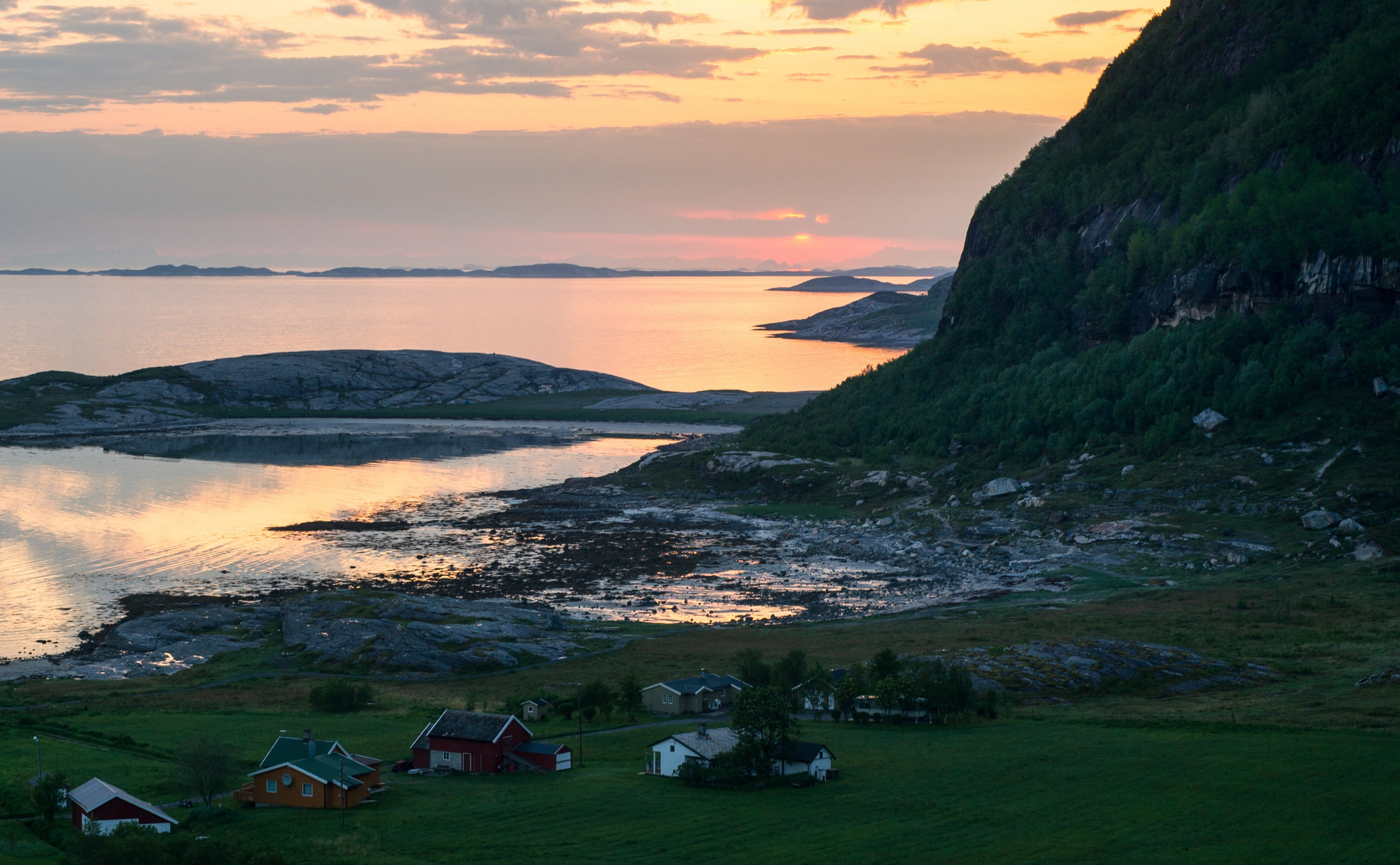 sky, 4K, minolta, environment, sunset, mjelle, valvika, Nature, Landscape, Bodo, midnightsun, Norway, bodokommune, no people, tranquil scene, idyllic, HD Wallpaper