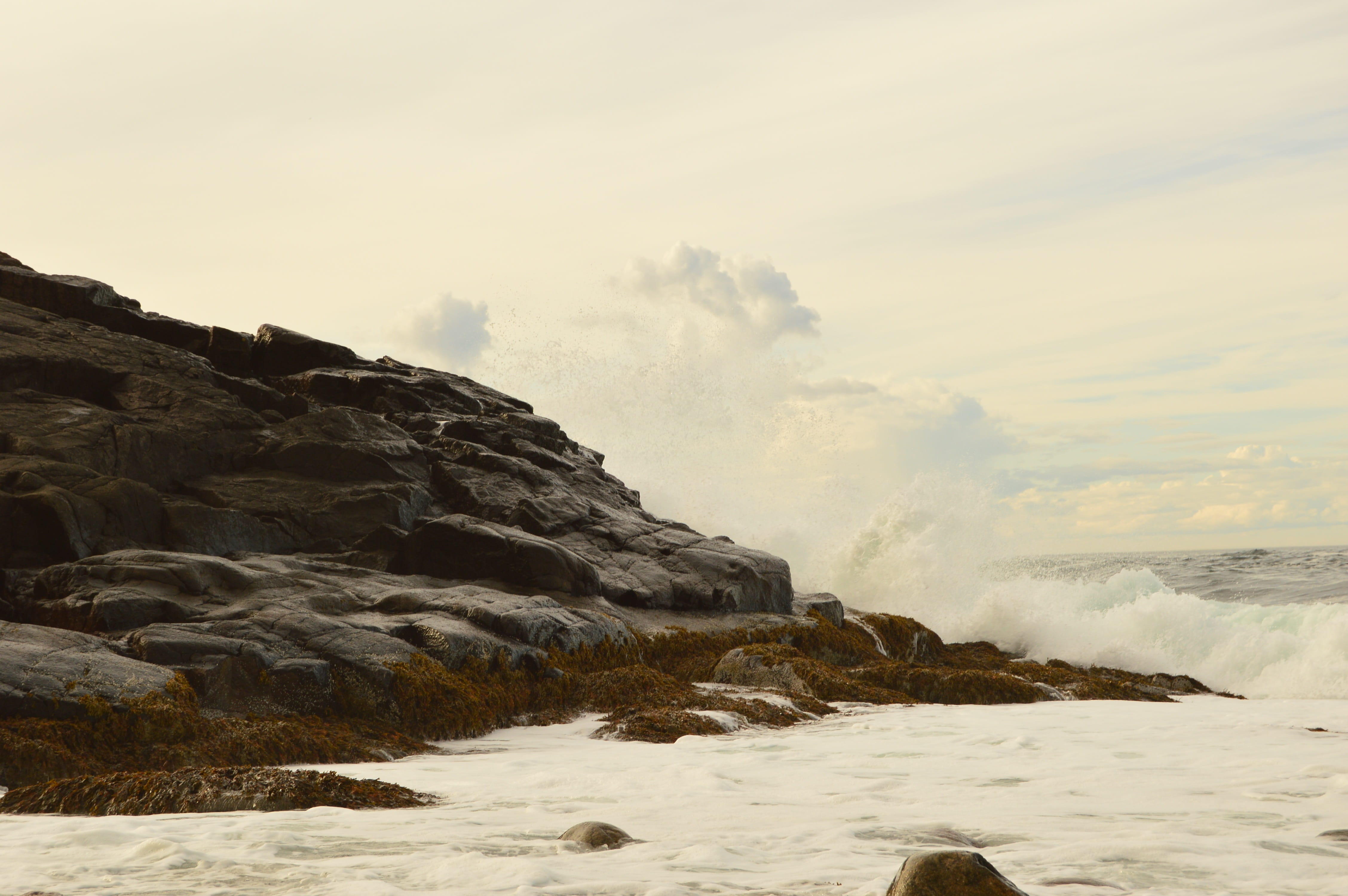 scenics - nature, rock formation, power, solid, stones, beach, lake, Sea, 4K, outdoors, north, scenics, land, color Image, Lake, landscape, water, splashing, HD Wallpaper