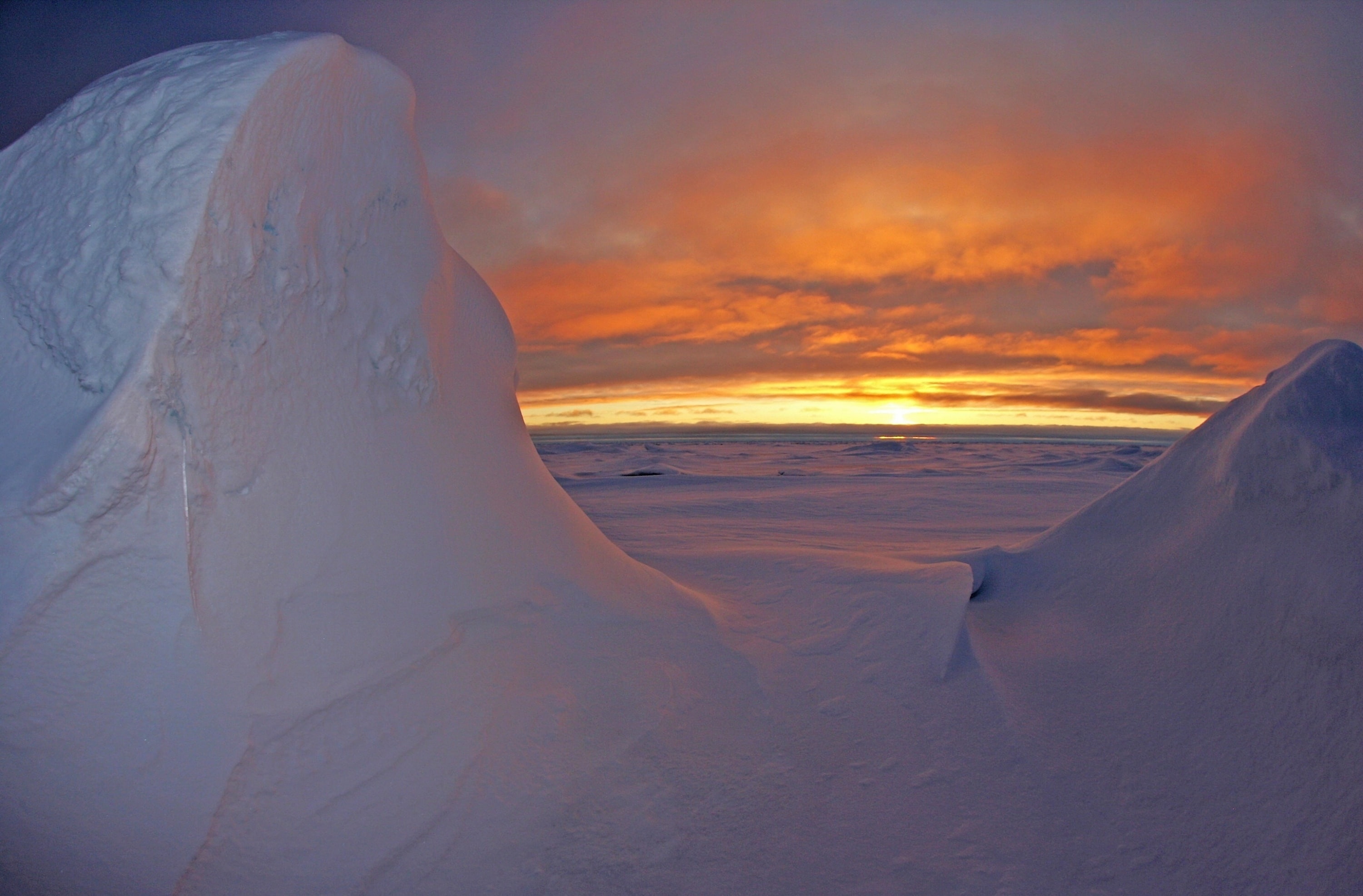 non-urban scene, tranquil scene, scenics - nature, horizon over water, sea, cold temperature, Colors, region, Antarctica, Outdoors, Arctic, orange color, HD Wallpaper
