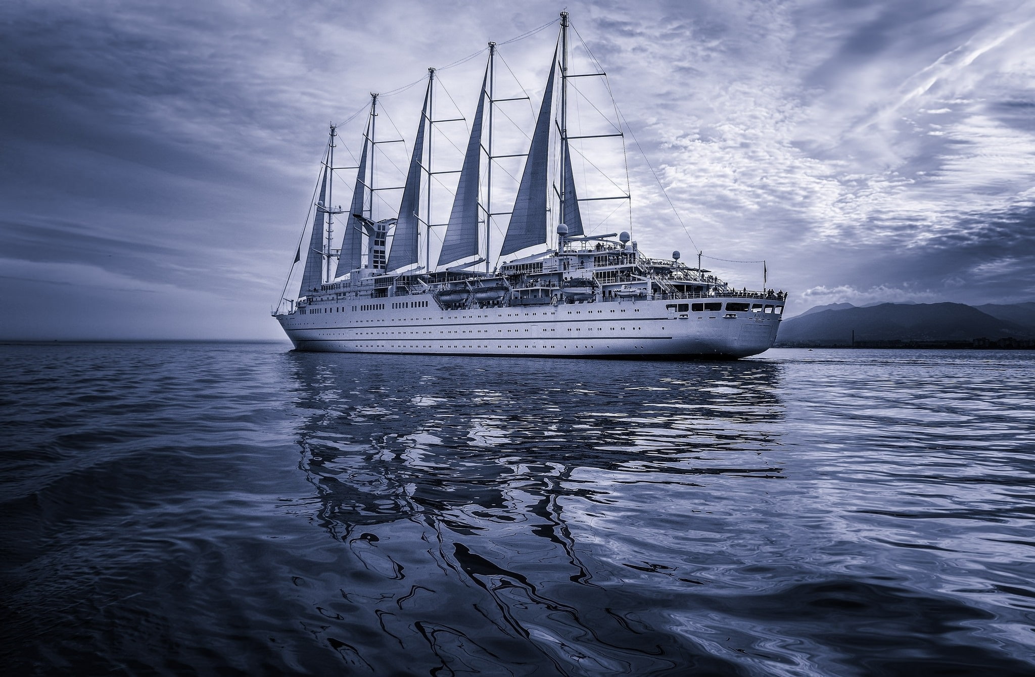 travel, transportation, 1080P, nautical vessel, sea, blue, craft, pole, yacht, sky, sailboat, vehicle, nature, cruise, cloud - sky, outdoors, ship, sailing, HD Wallpaper