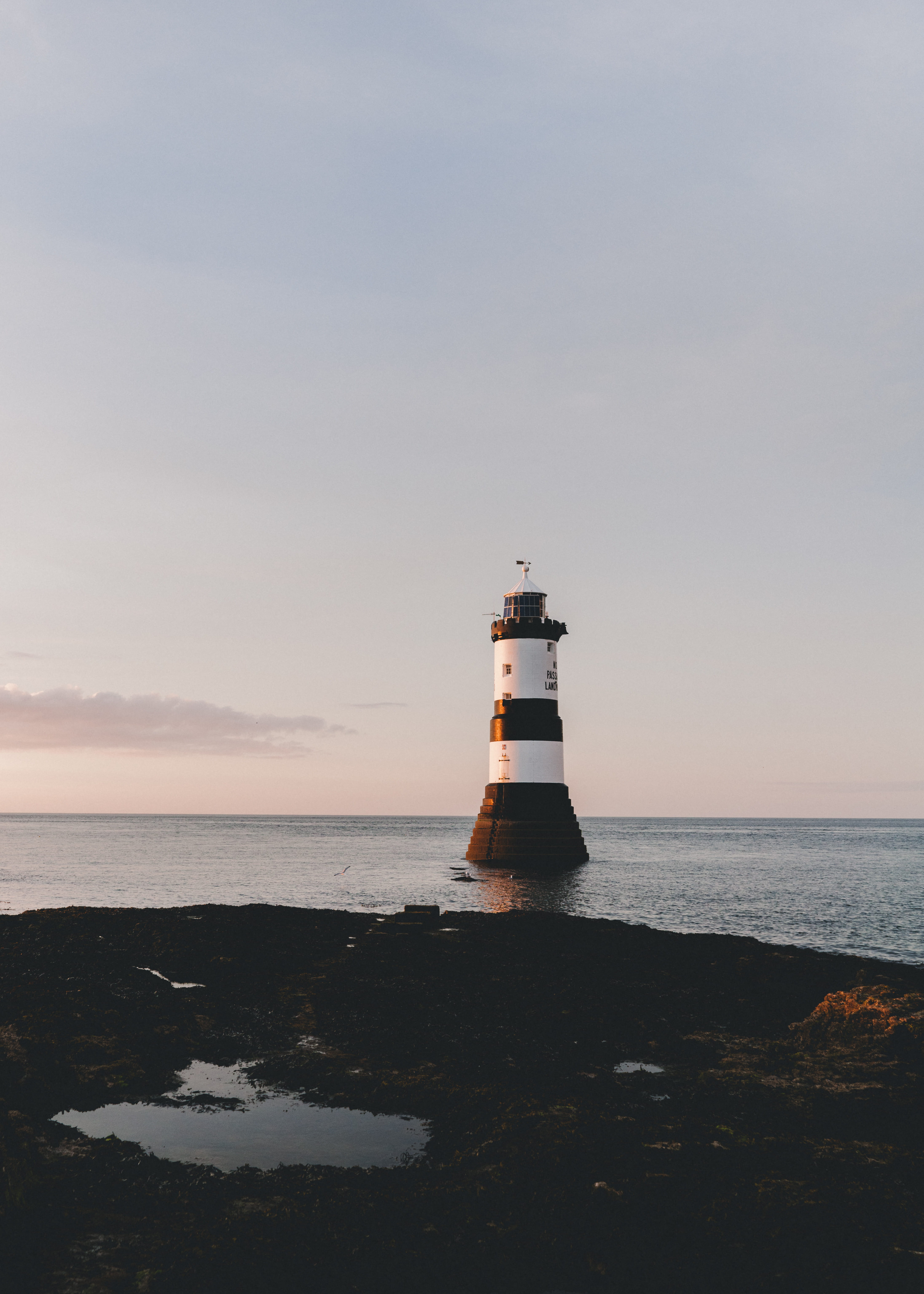 sea, north wale, architecture, tower, rock, coast, trwyn, beach, building, daytime, nature, horizon over water, scenics - nature, outdoors, sky, pool, du, Phone HD Wallpaper
